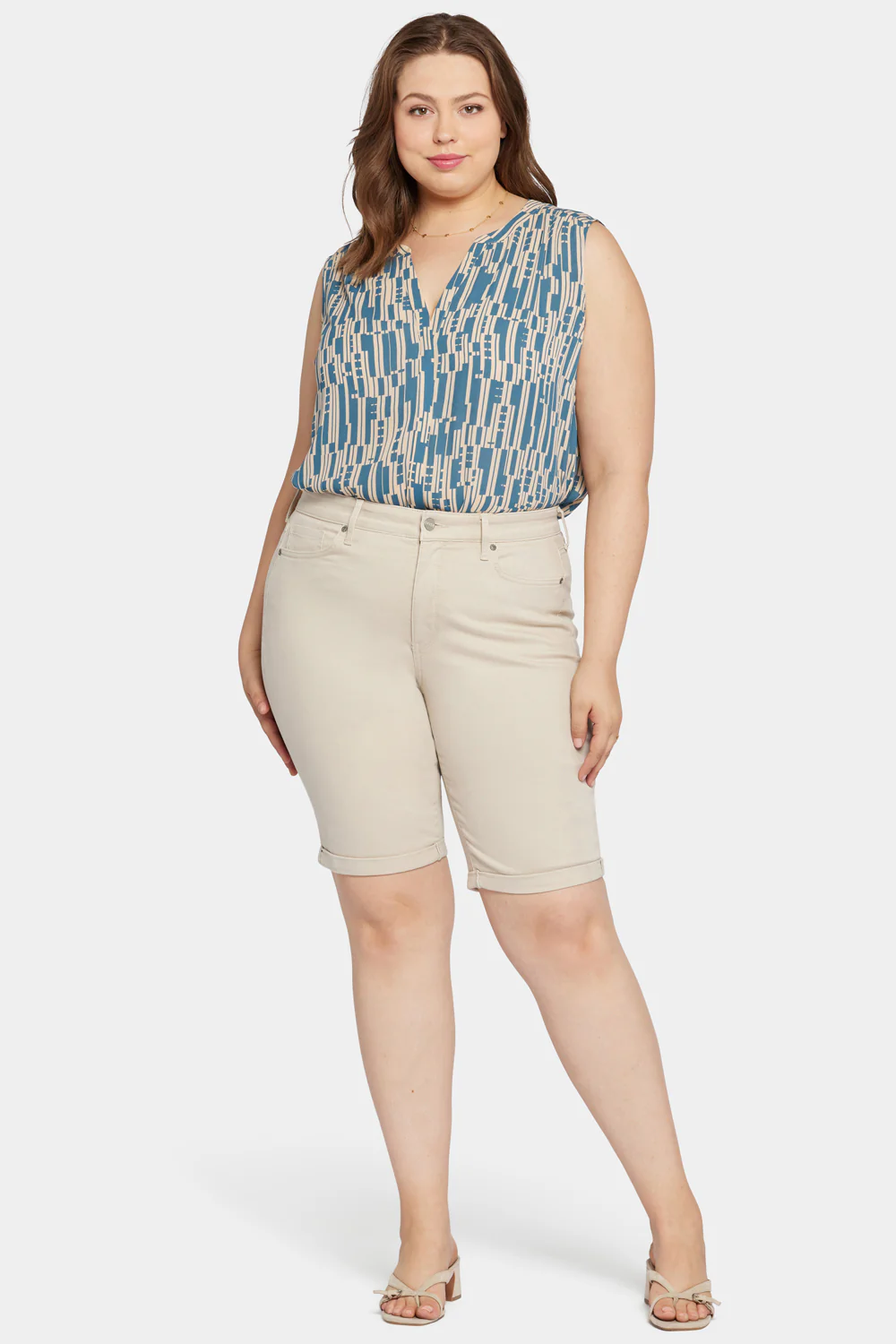 Briella 11 Inch Denim Shorts In Plus Size - Feather