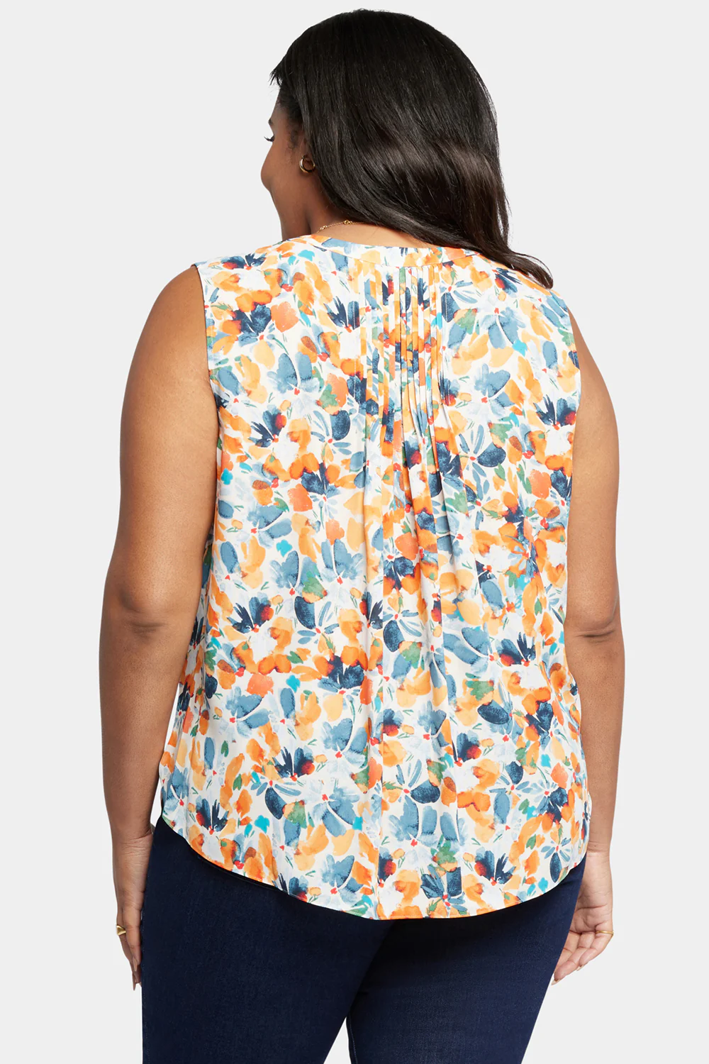 Sleeveless Pintuck Blouse In Plus Size - Cottage Pond