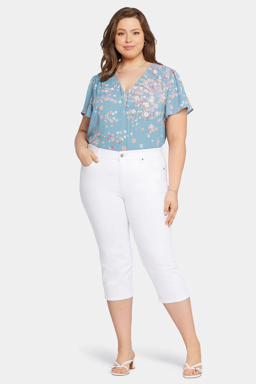 Waist-Matchâ¢ Slim Straight Crop Jeans In Plus Size - Optic White