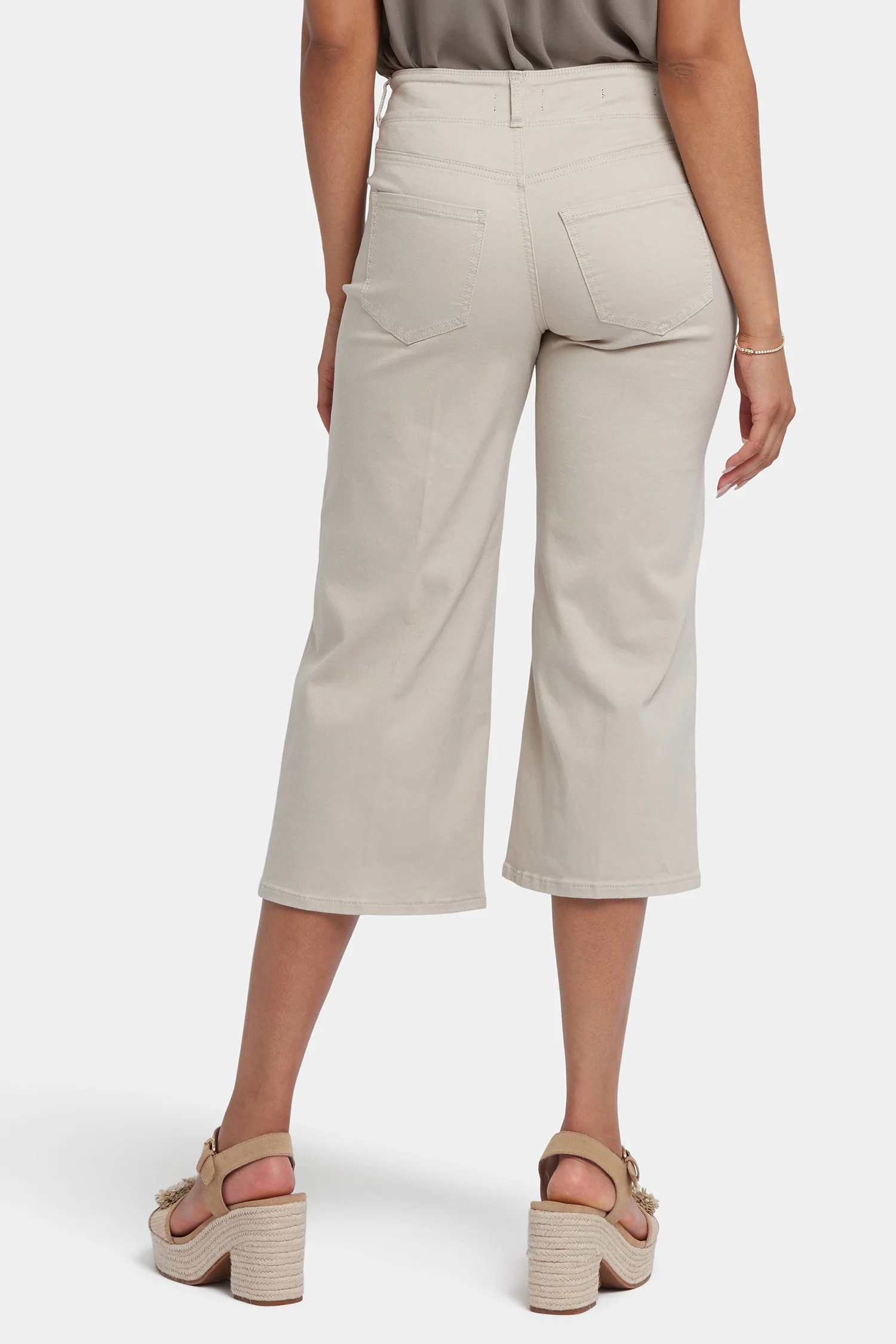 Brigitte Wide Leg Capri Jeans In Petite - Feather