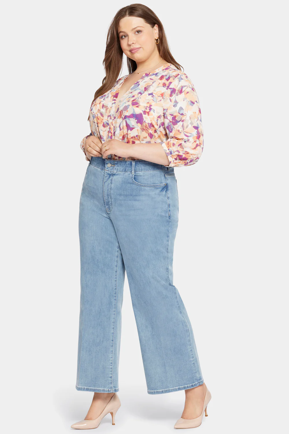 Waist-Matchâ¢ Major Wide Leg Jeans In Plus Size - Crystalline