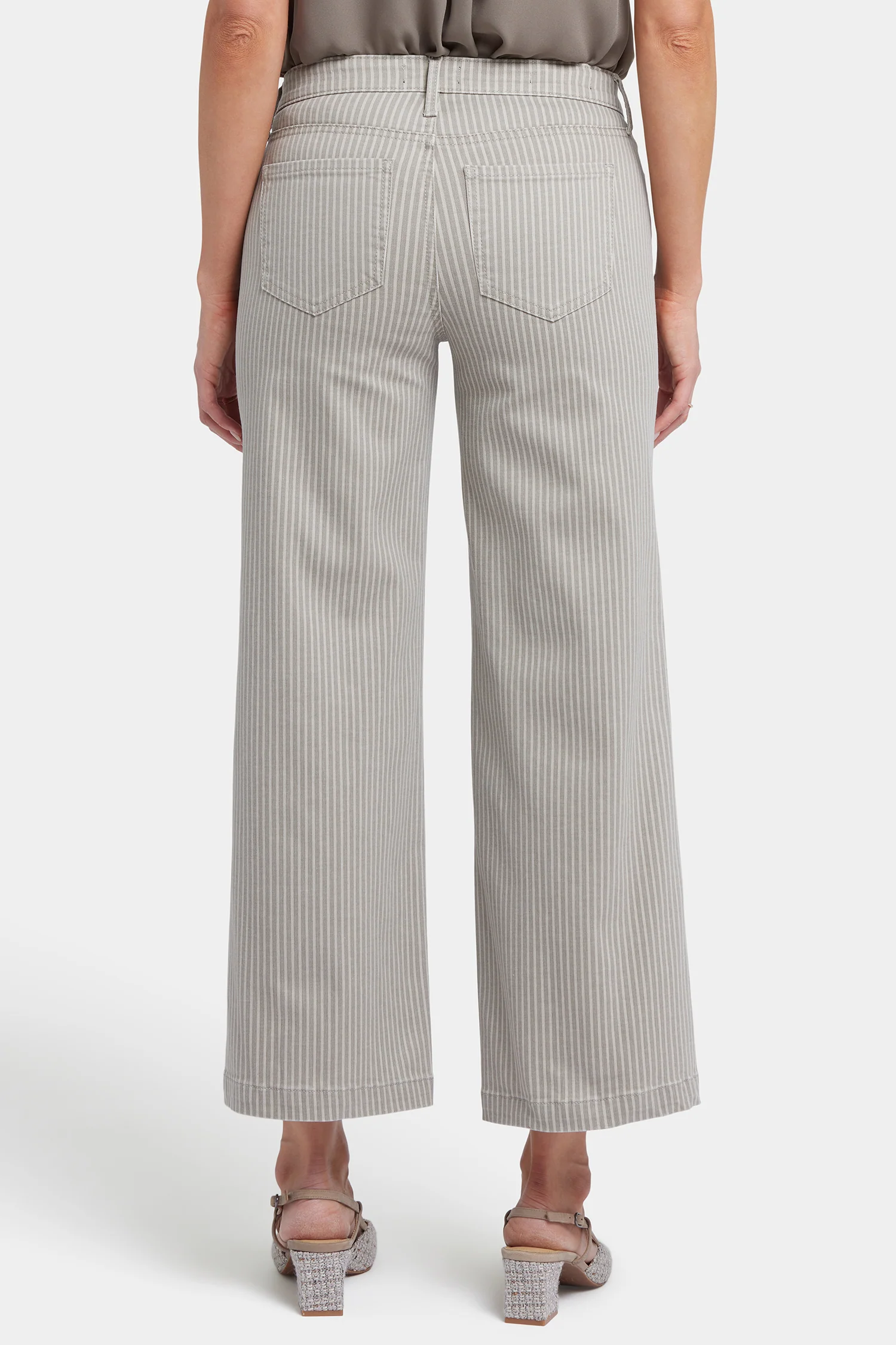 Teresa Wide Leg Ankle Jeans In Petite - Hidden Lodge Stripe