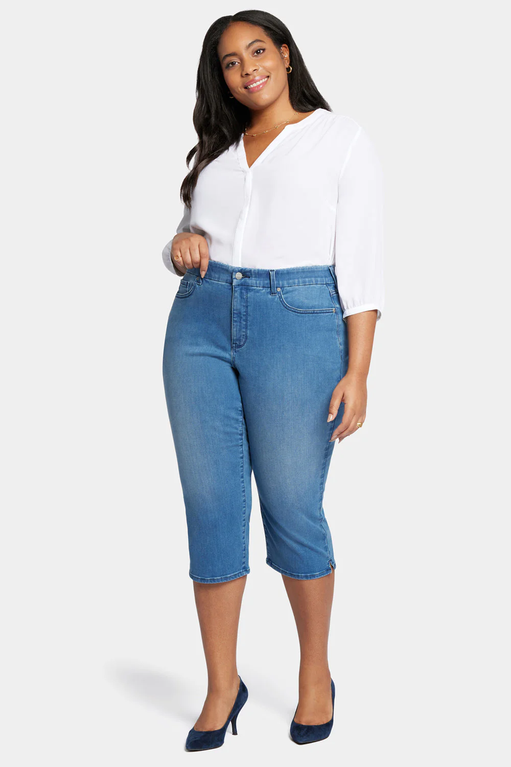 Waist-Matchâ¢ Slim Straight Crop Jeans In Plus Size - Contented