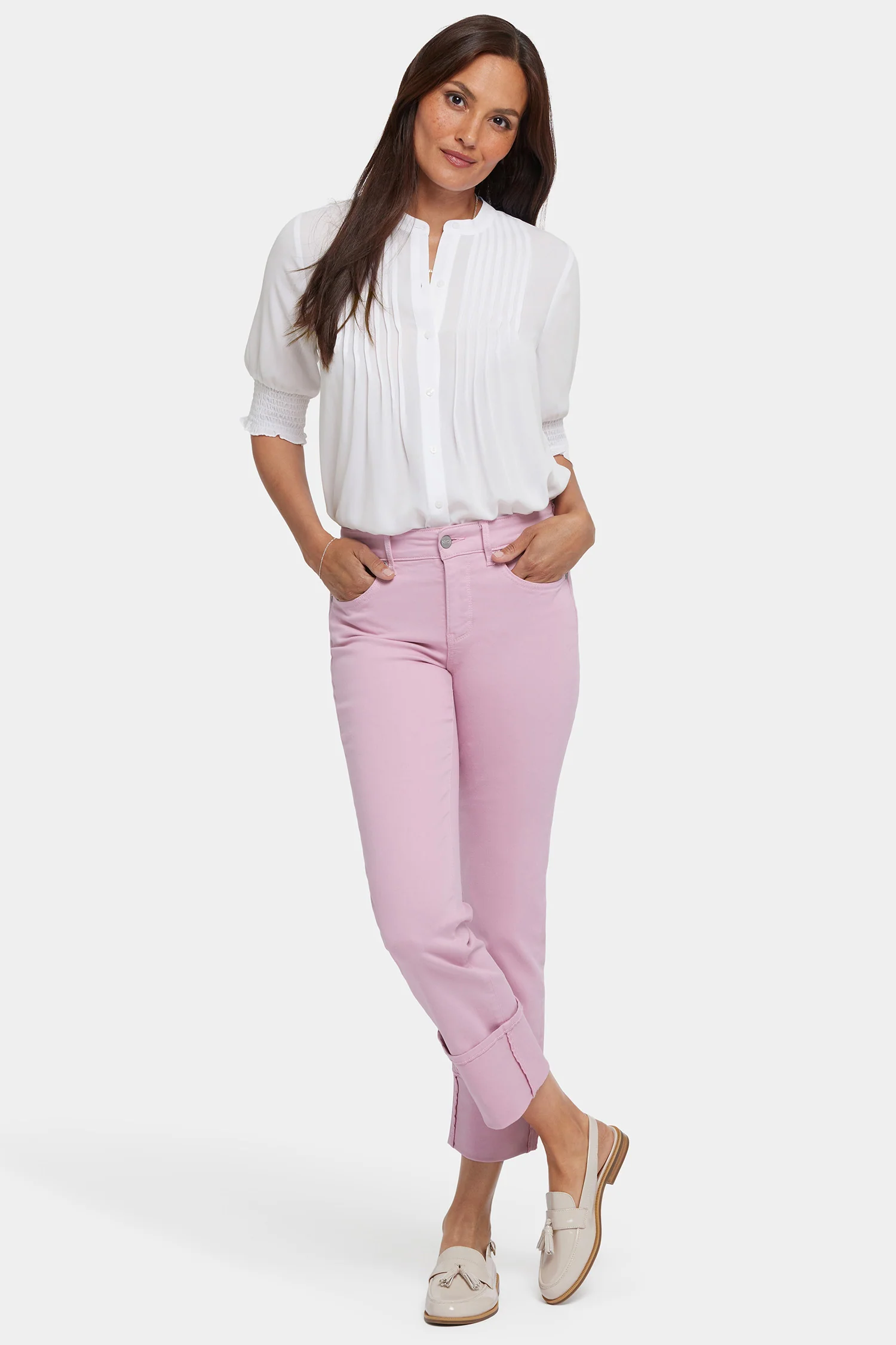 Marilyn Straight Jeans In Petite - Pink Nectar