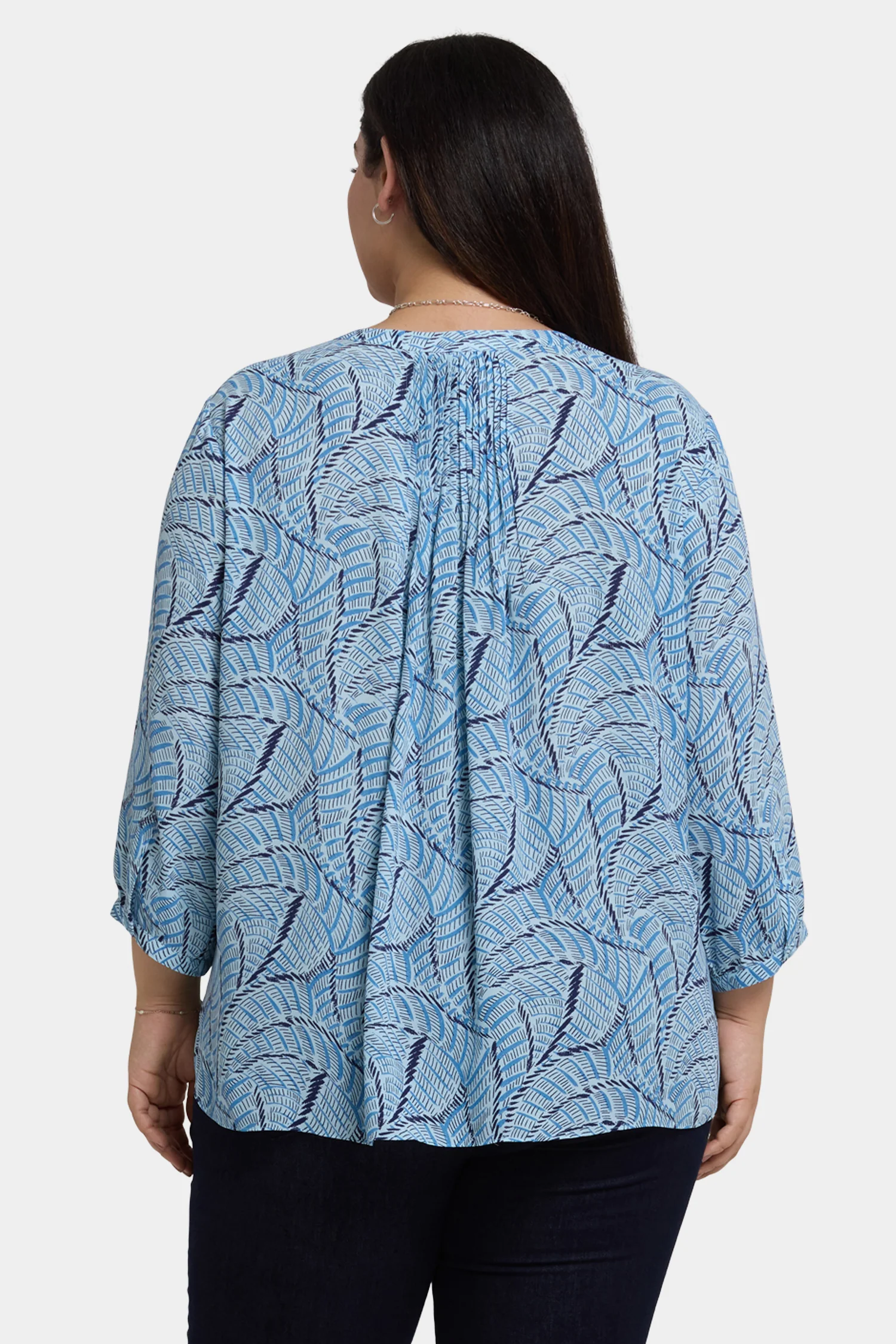 Pintuck Blouse In Plus Size - La Serena