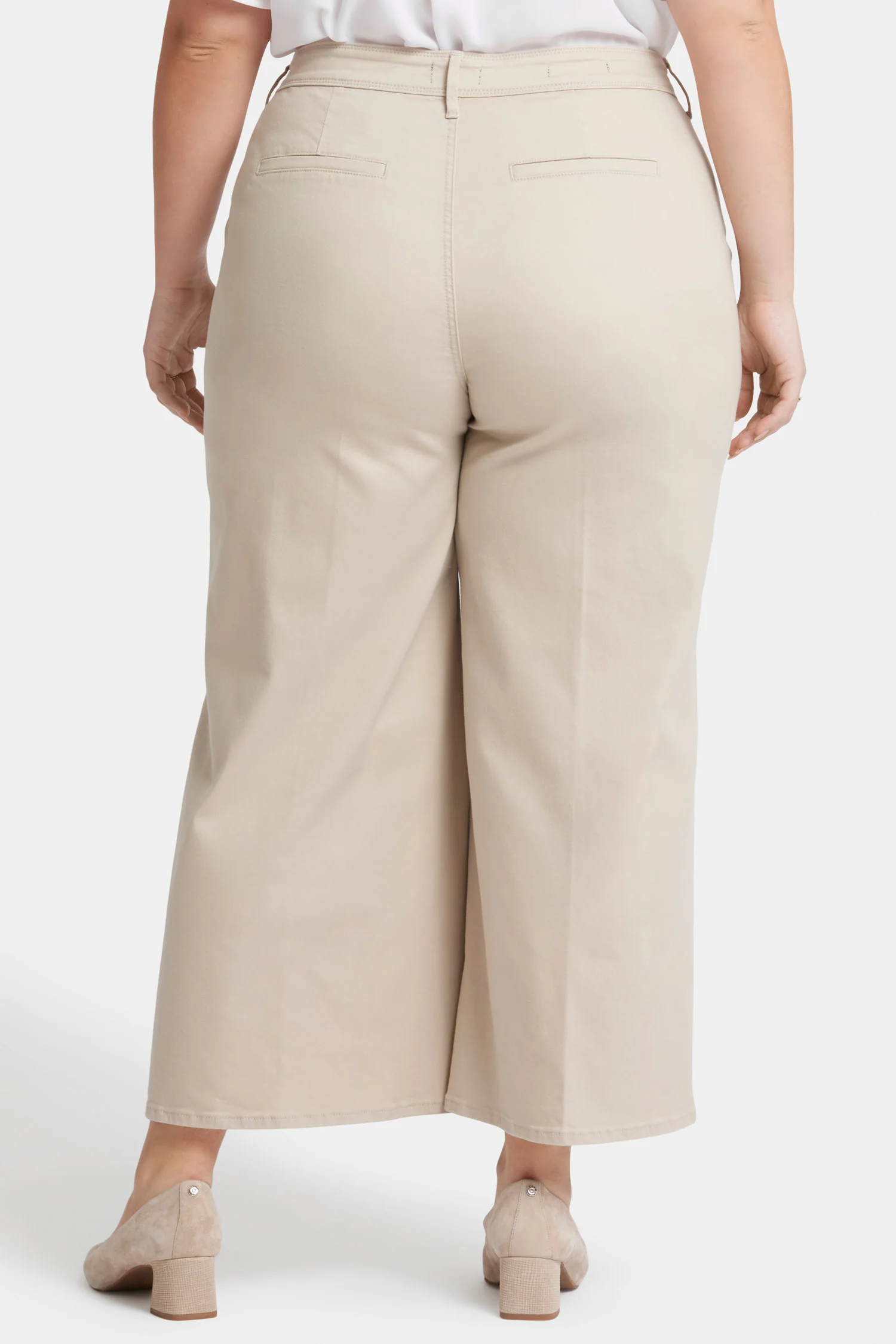Mona Wide Leg Trouser Ankle Jeans In Plus Size - Feather