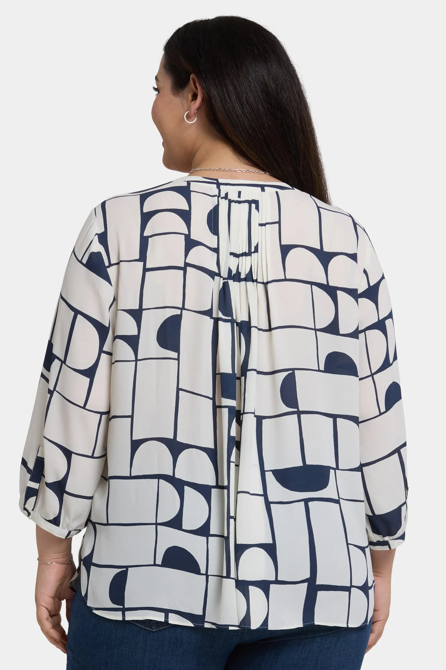 Pintuck Blouse In Plus Size - Campo Das Cortes