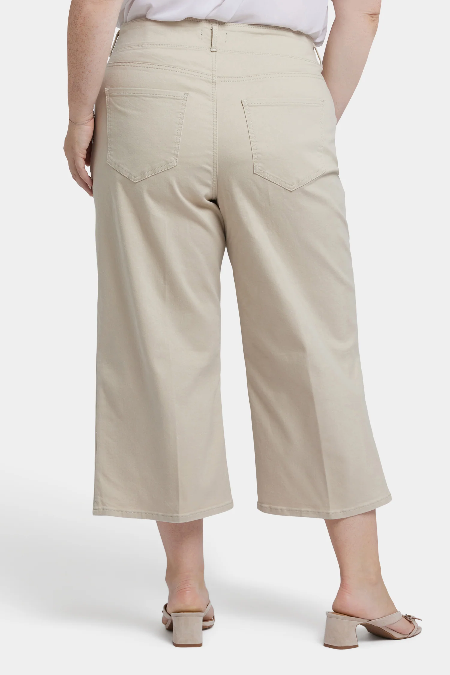 Brigitte Wide Leg Capri Jeans In Plus Size - Feather