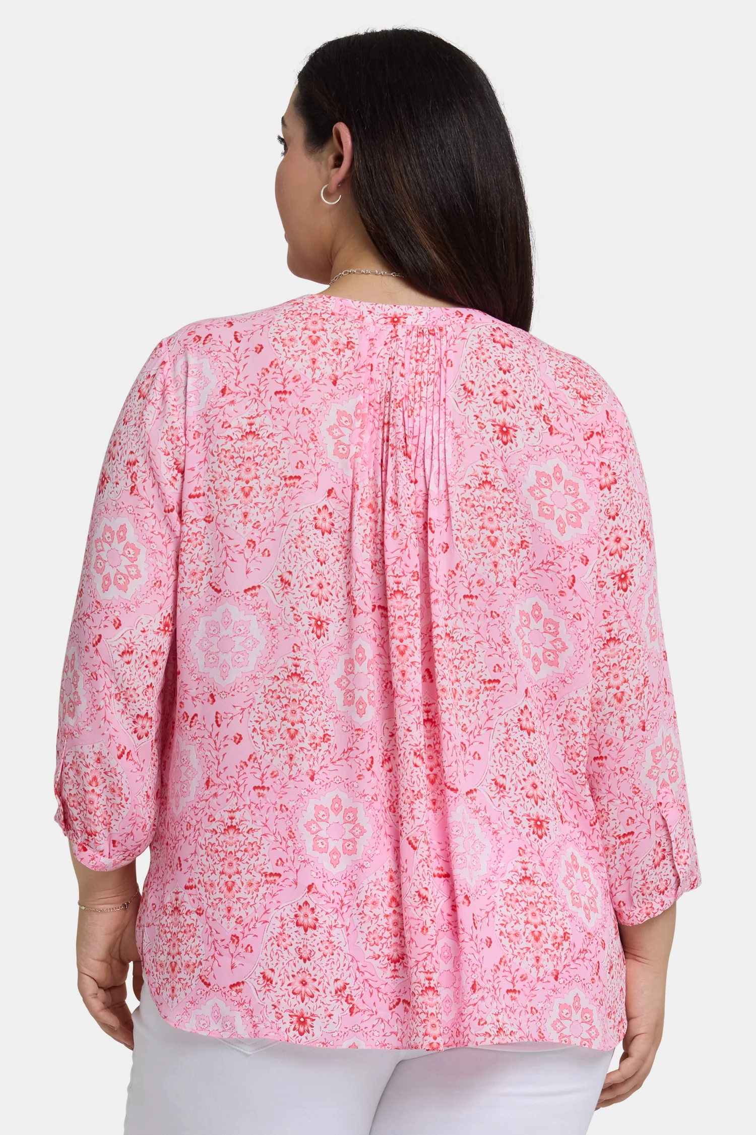 Pintuck Blouse In Plus Size - Isla Magica