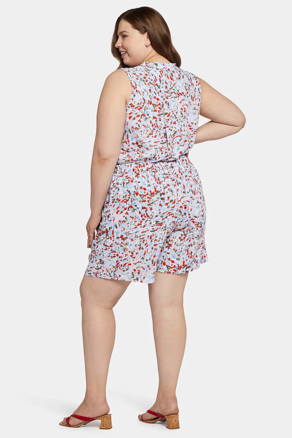 Mandarin Blouse And Short Set In Plus Size - Artesia