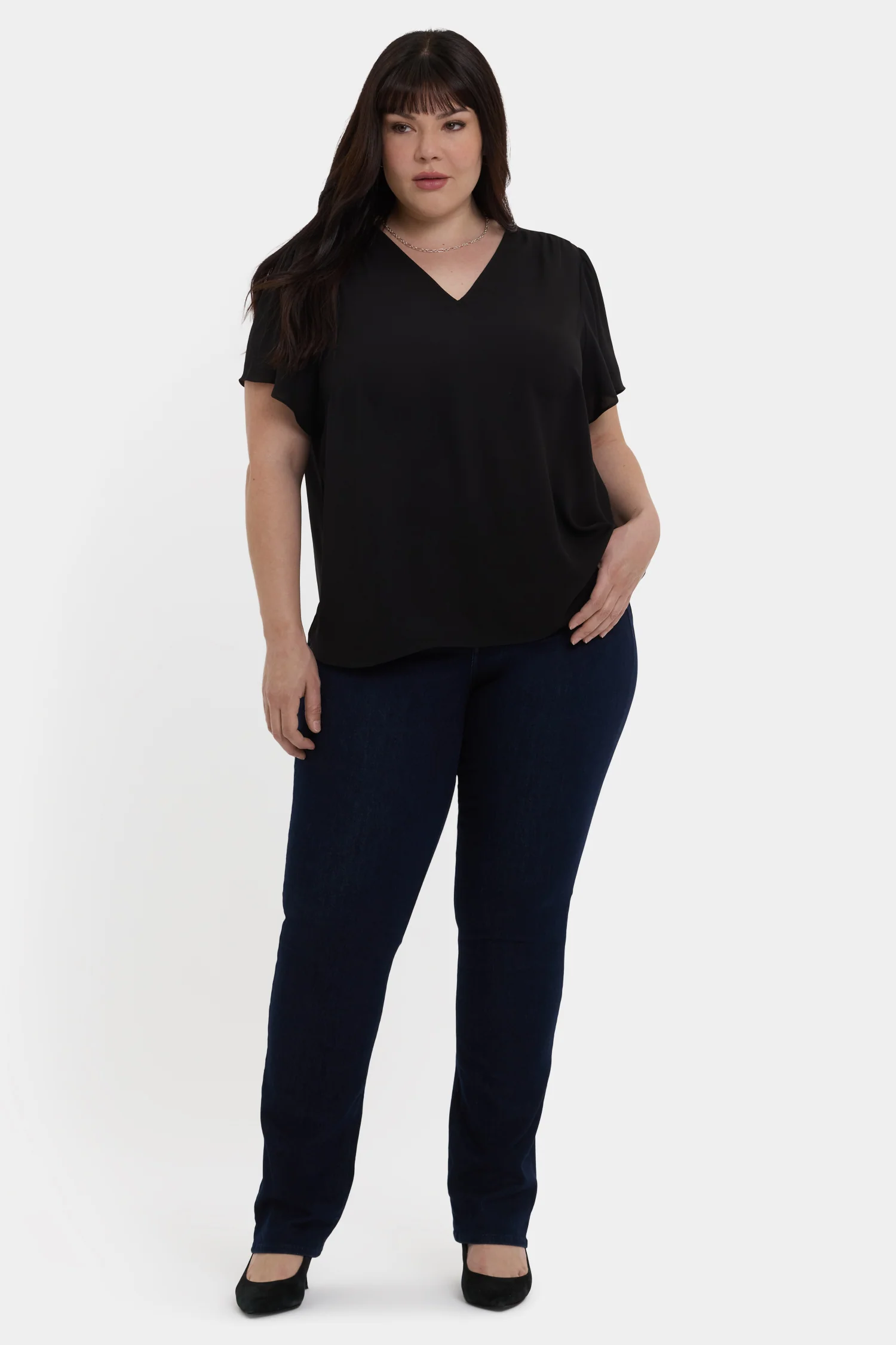 13151-pleated-flutter-sleeved-blouse-in-plus-size-black-1.webp