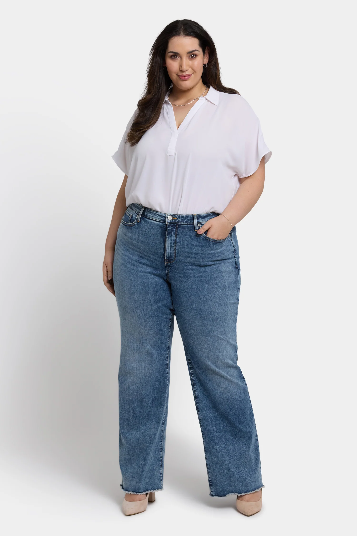 Teresa Wide Leg Jeans In Plus Size - Majorca Bay