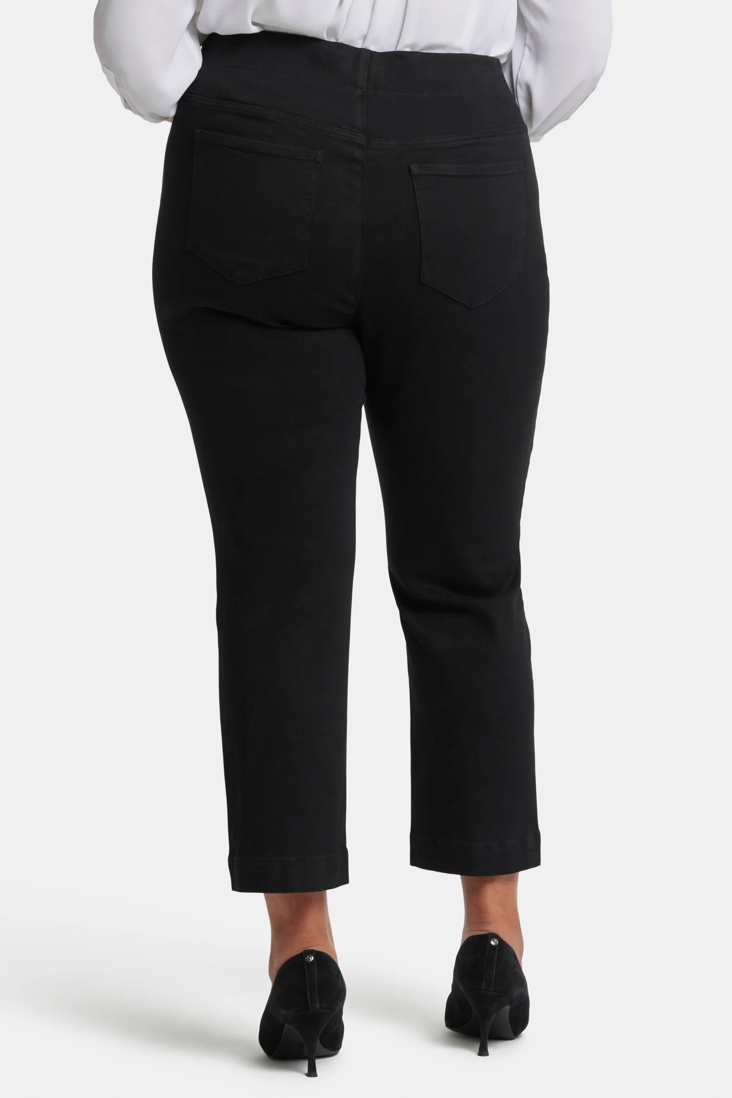 Bailey Relaxed Straight Ankle Pull-On Jeans In Plus Size - Overdye Black