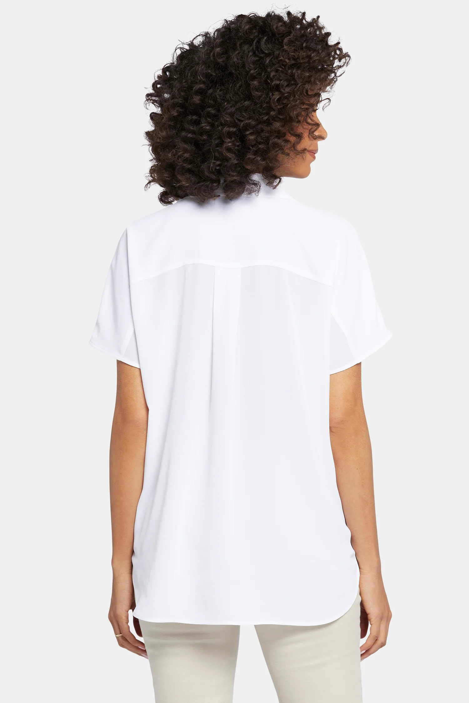 Becky Short Sleeved Blouse In Petite - Optic White