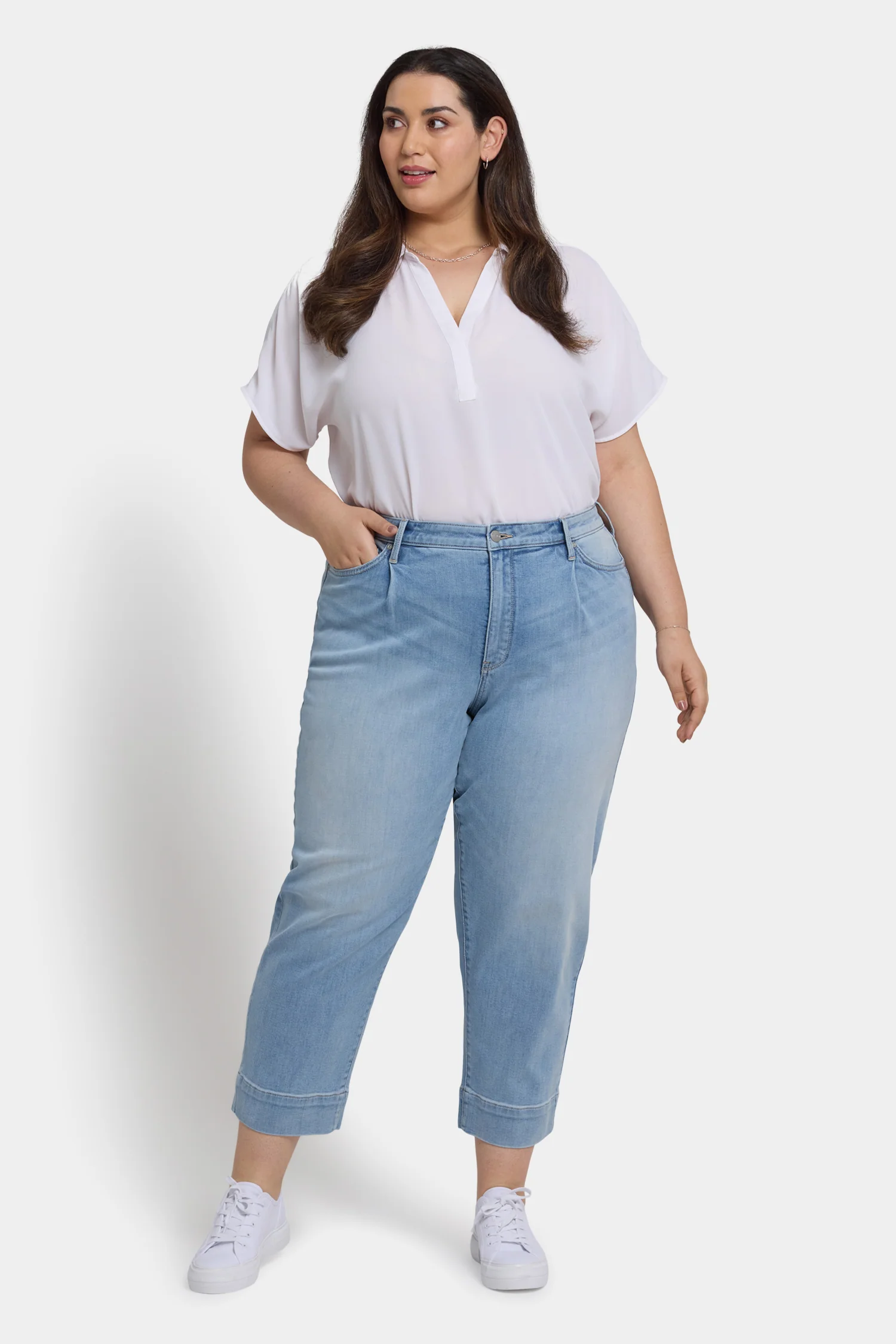Balloon Ankle Jeans In Plus Size - Santiago Sea