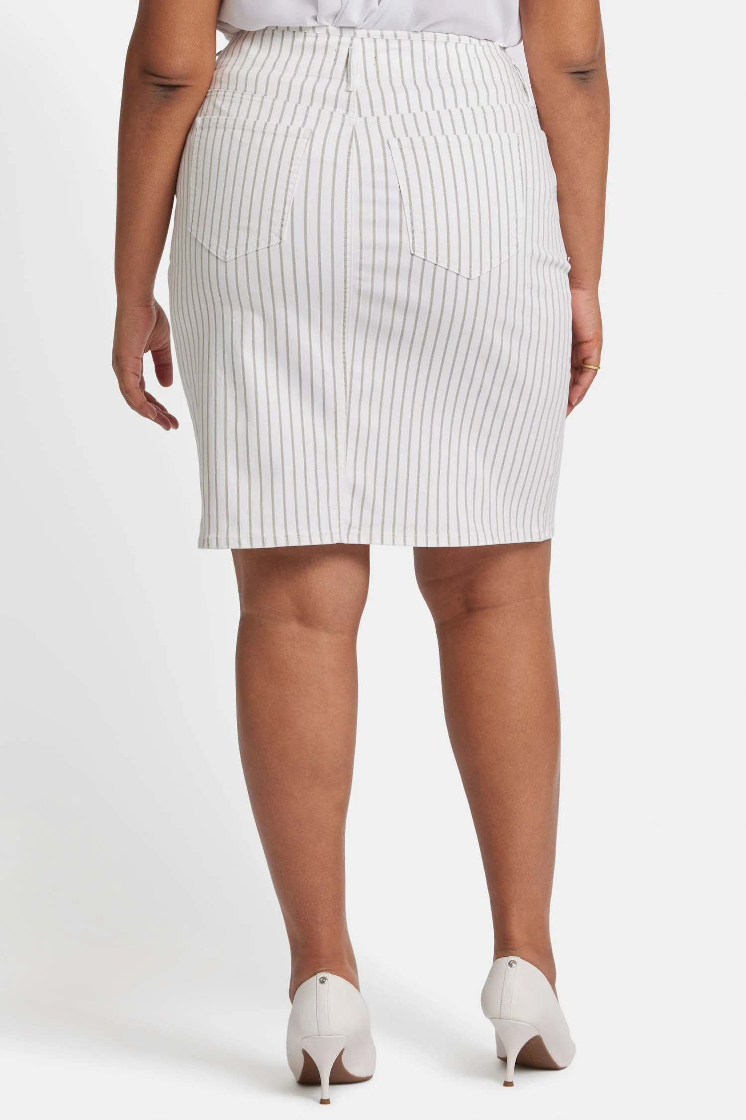 High Waist Skirt In Petite Plus Size - Beach Cruise Stripe