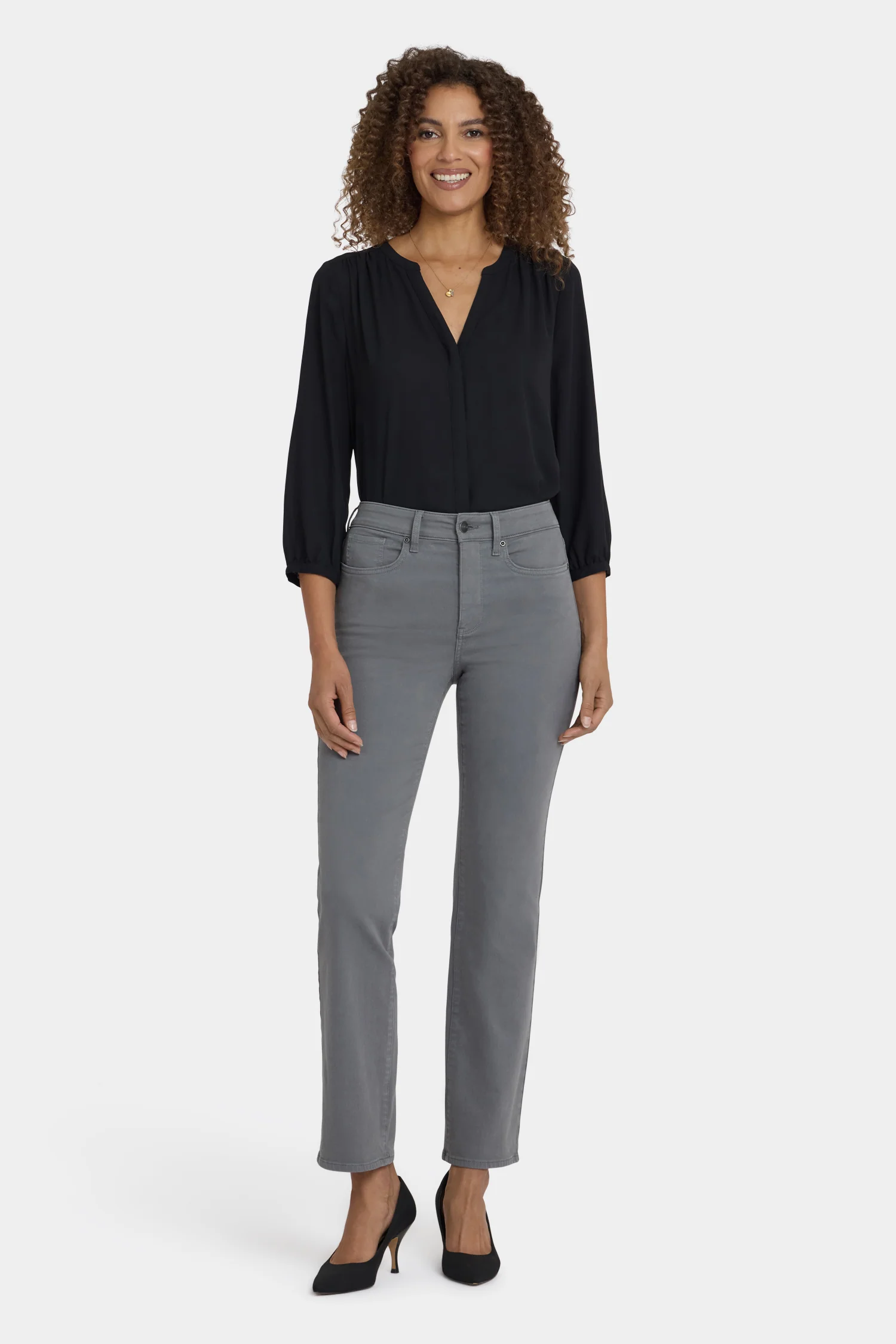 Marilyn Straight Jeans In Petite - Lunar Stone