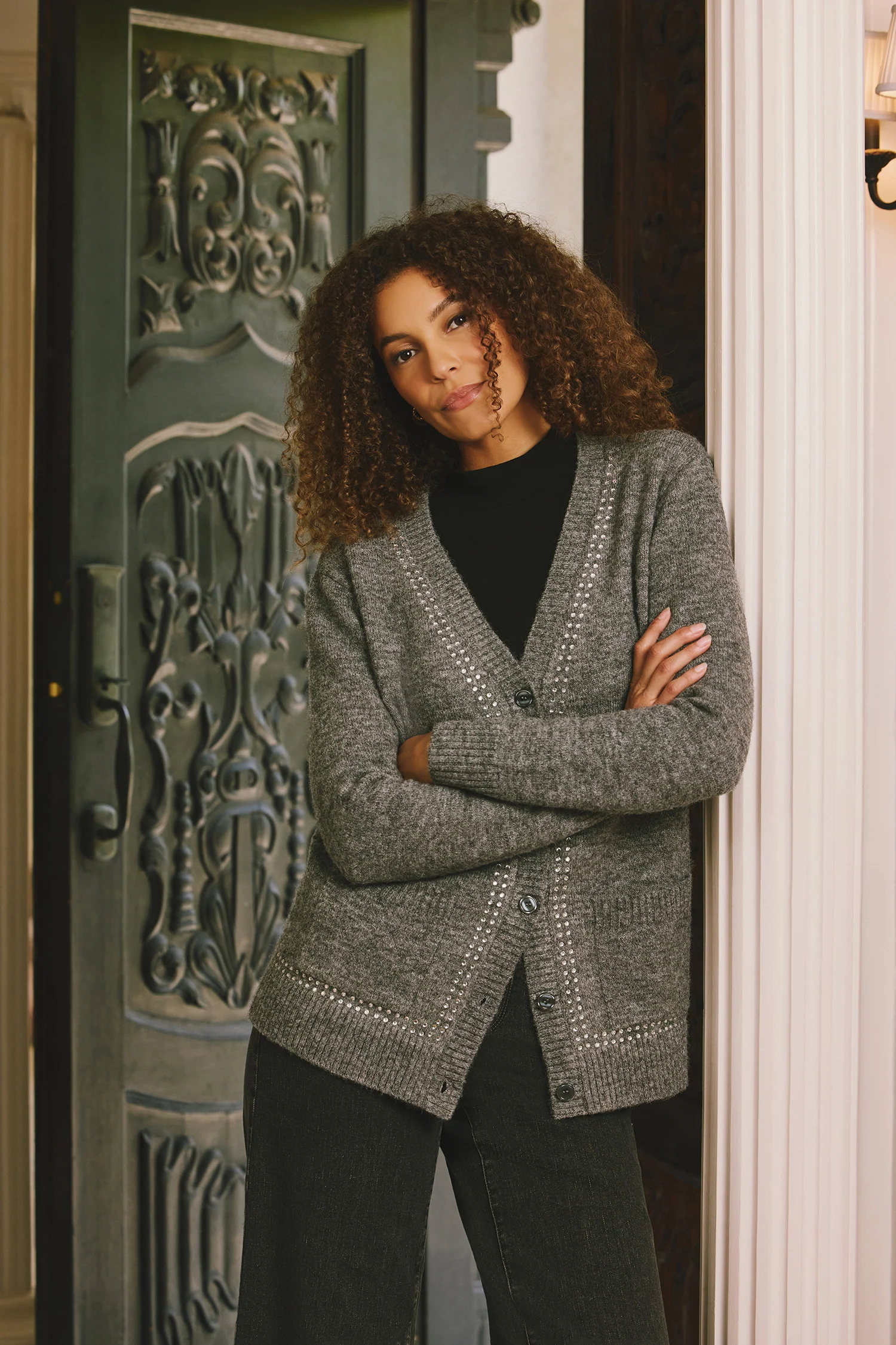 Crystal Cardigan - Charcoal Heather