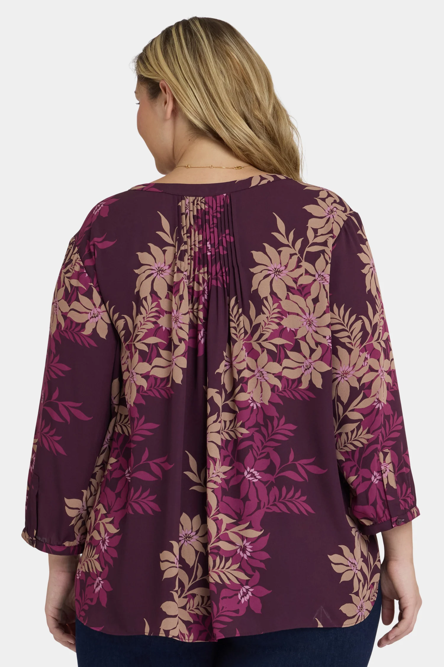 Pintuck Blouse In Plus Size - Bonne Nouvelle