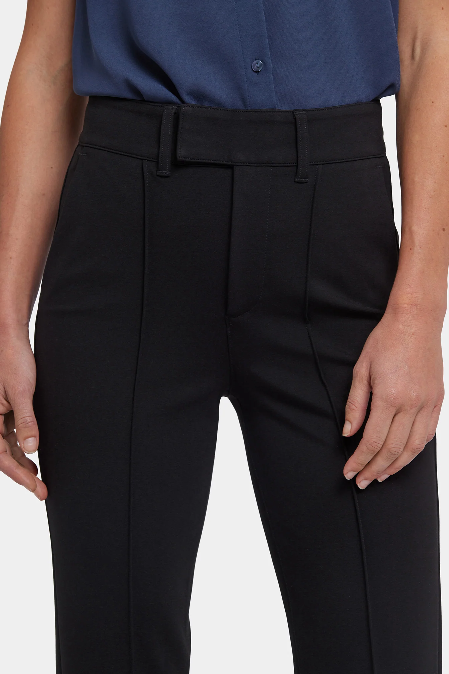High Rise Bootcut Trouser Pants - Black