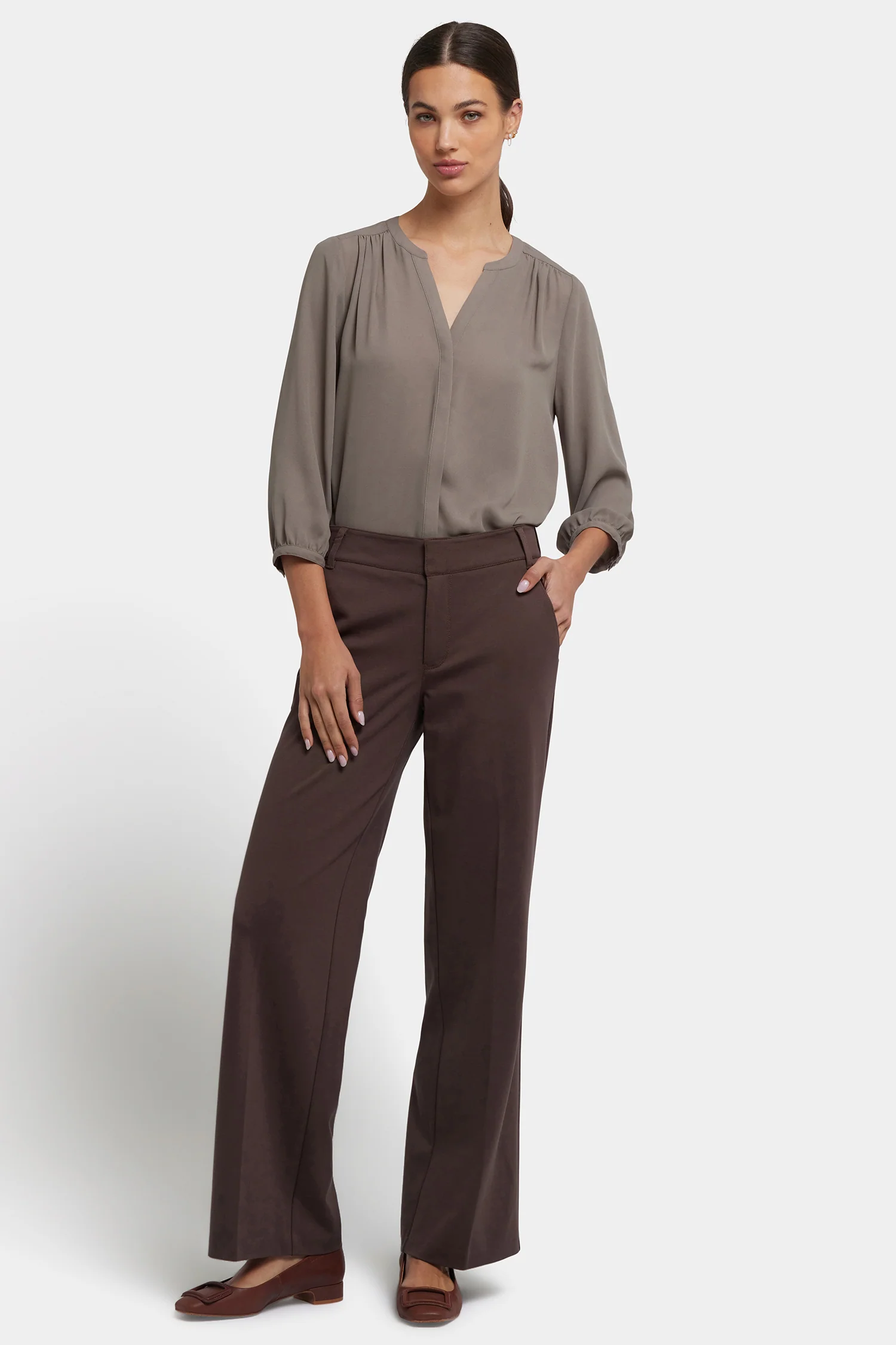 Fiona Trouser Pants - Coffee Bean