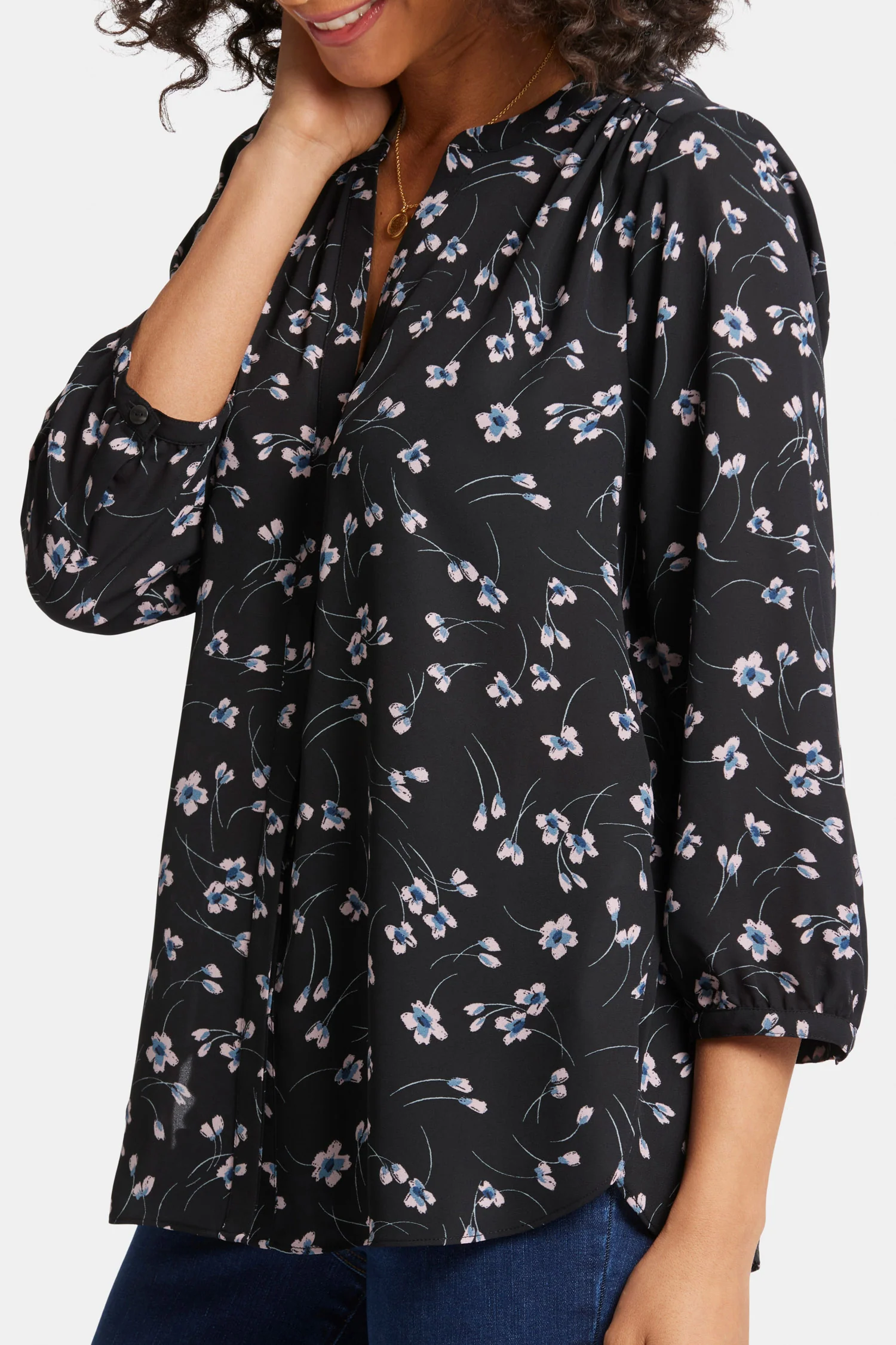 Pintuck Blouse - Cascade Petals