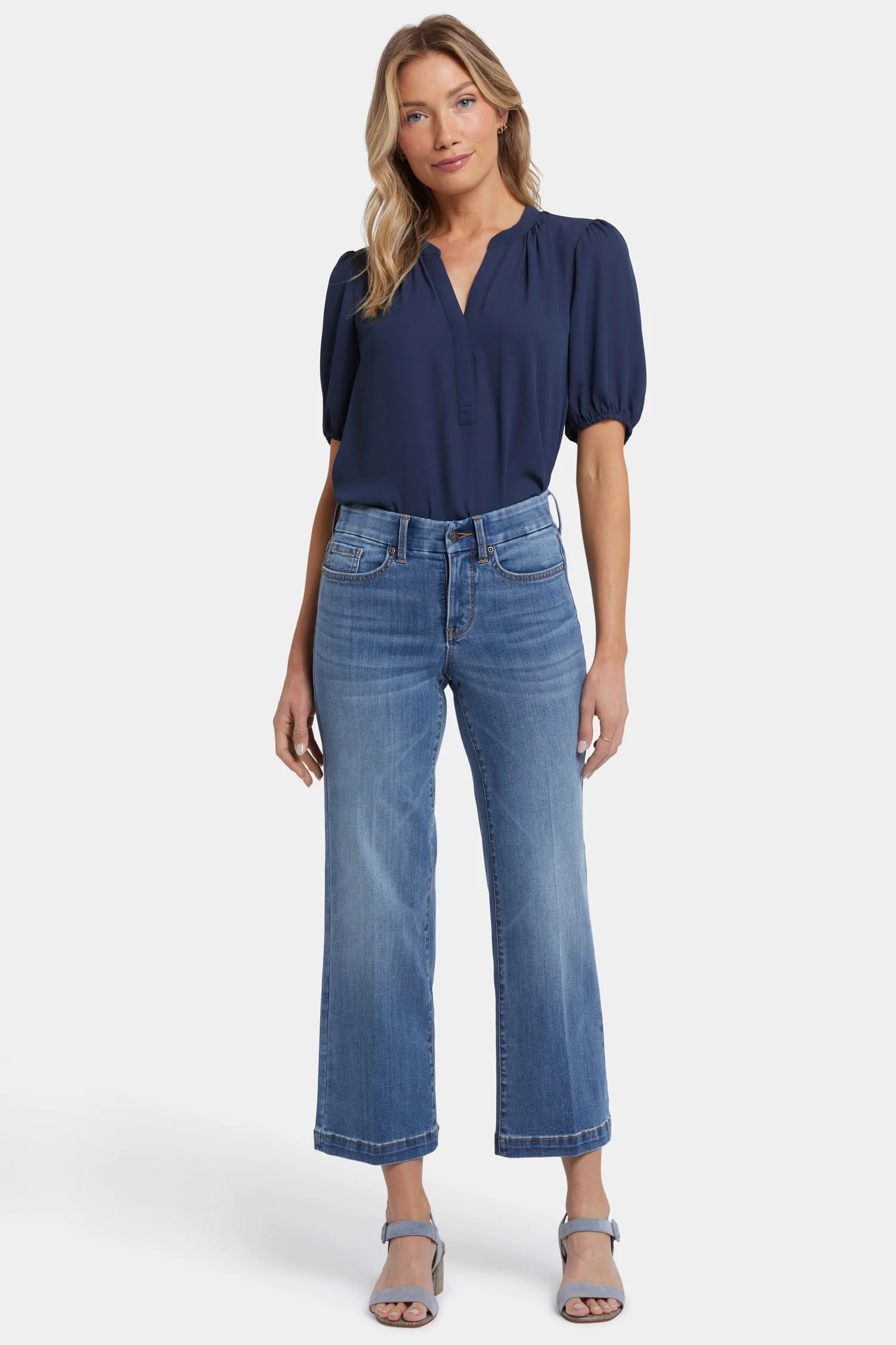 Waist-Matchâ¢ Teresa Wide Leg Ankle Jeans - Barcelona Breeze
