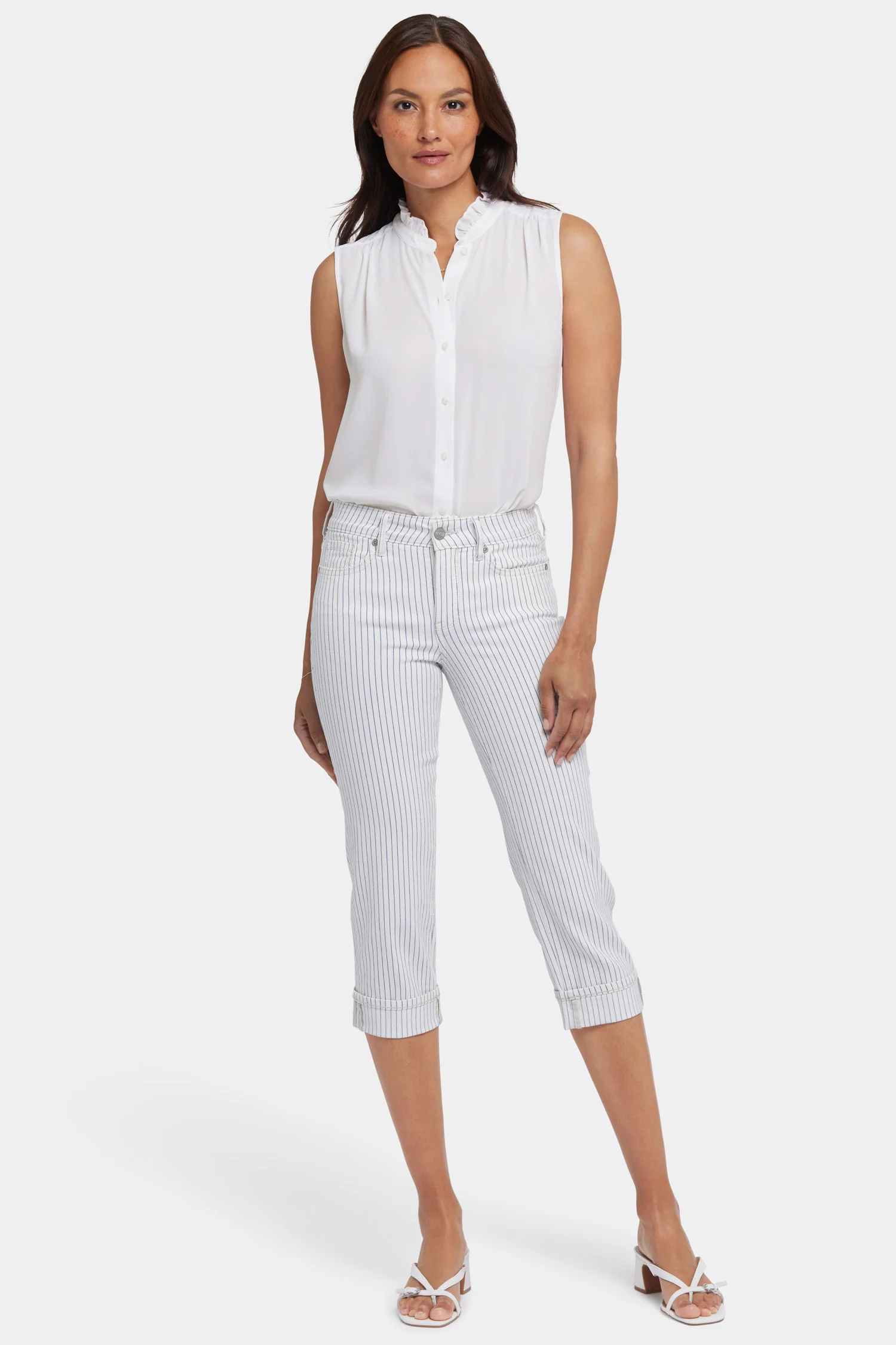 Marilyn Straight Crop Jeans - Palencia Stripe