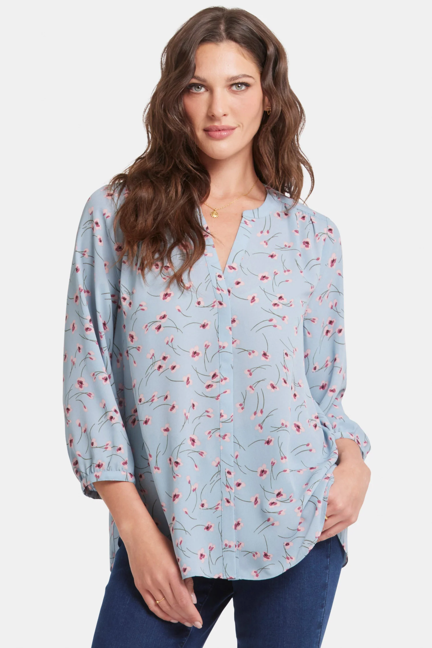 Pintuck Blouse - Mountain Petals