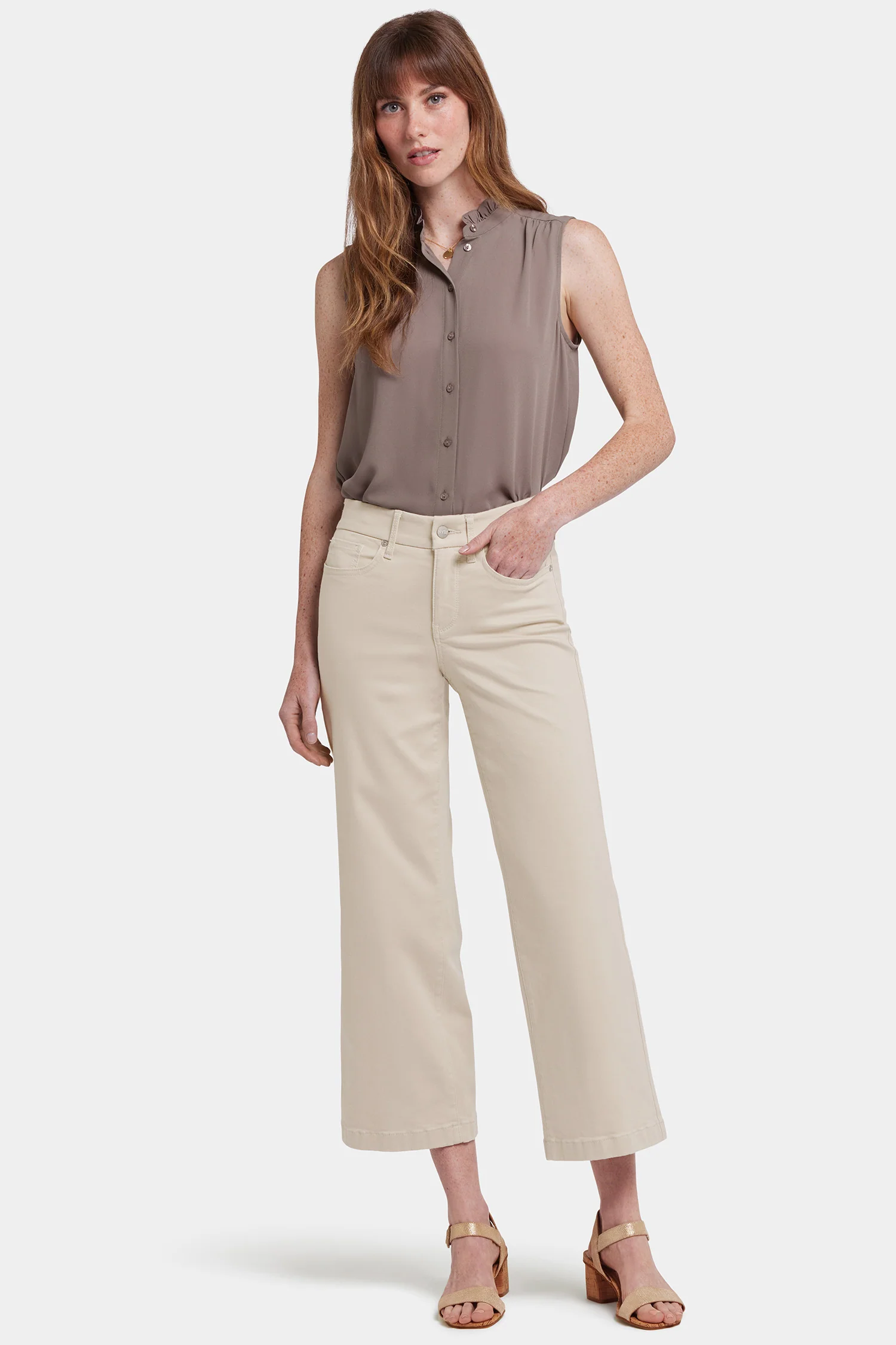 Waist-Matchâ¢ Teresa Wide Leg Ankle Jeans - Feather