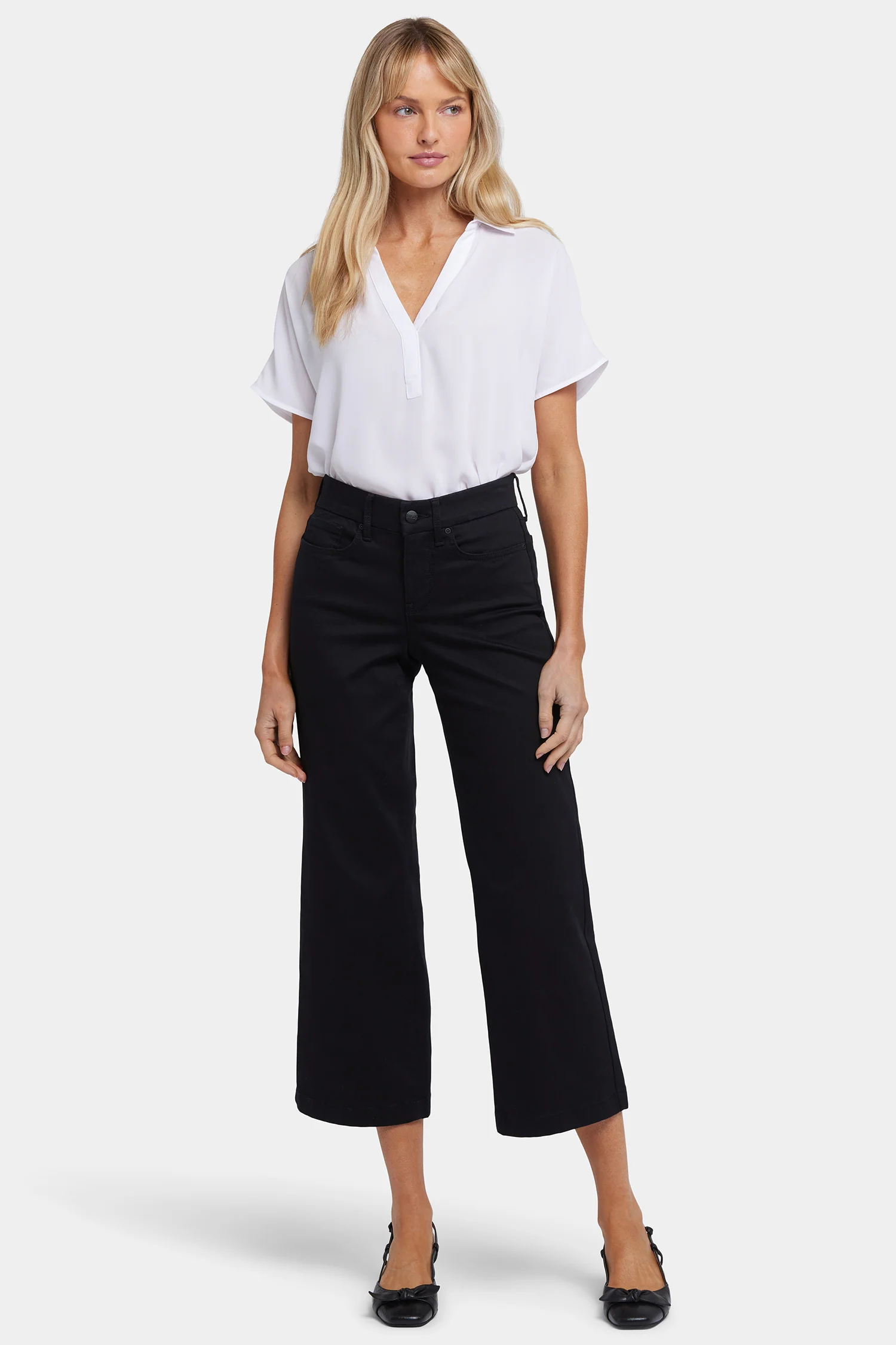 Waist-Matchâ¢ Teresa Wide Leg Ankle Jeans - Black