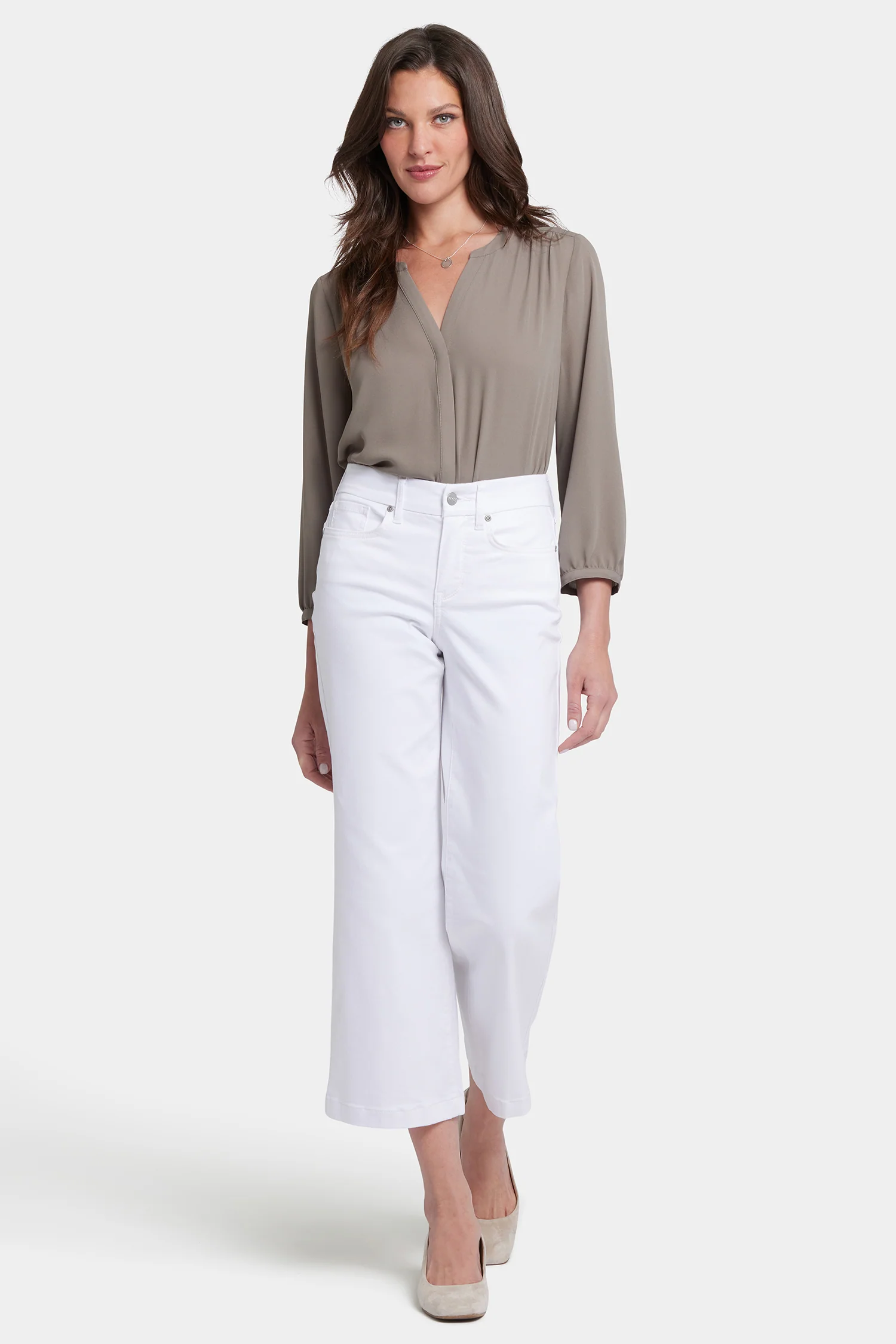 Waist-Matchâ¢ Teresa Wide Leg Ankle Jeans - Optic White