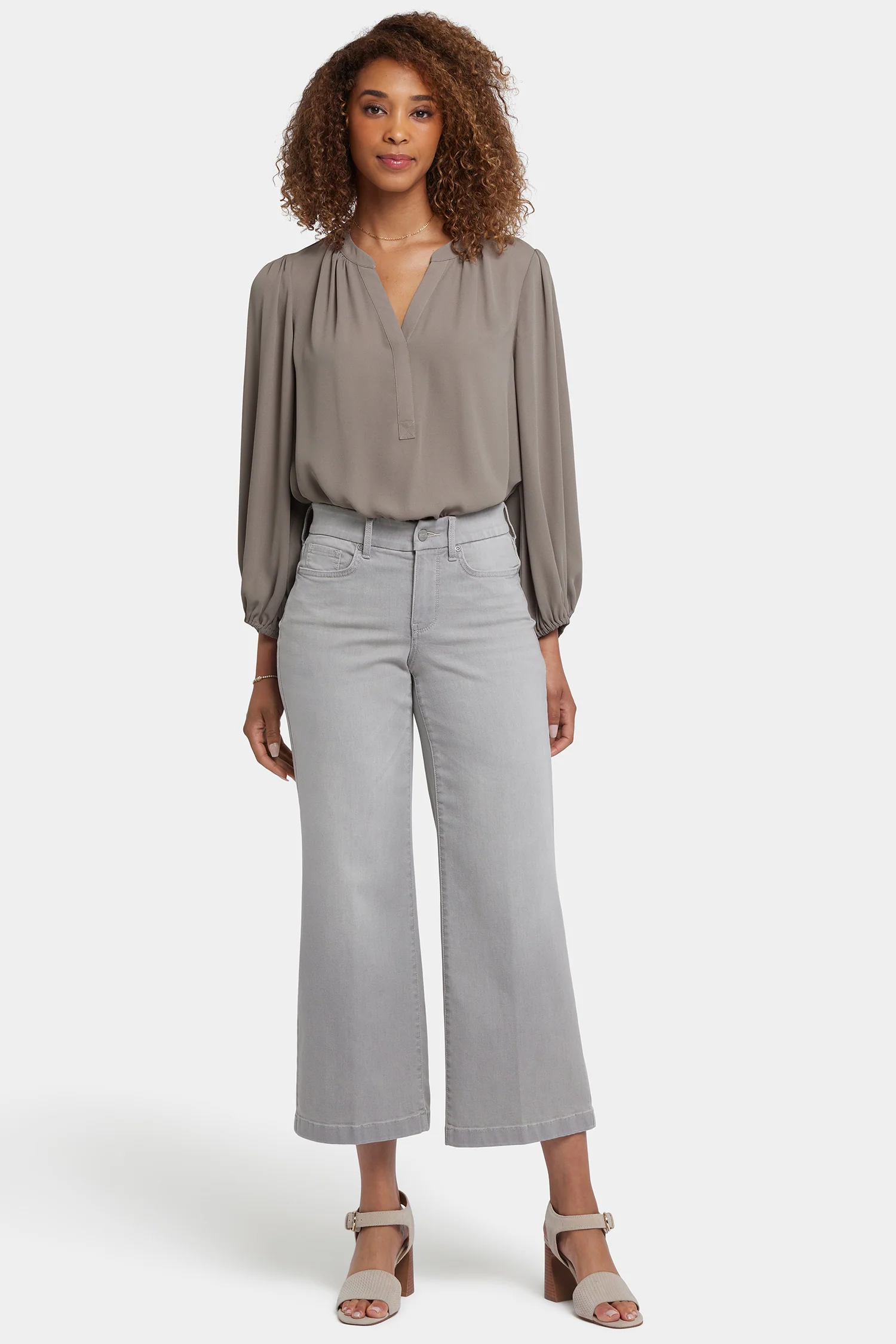 Waist-Matchâ¢ Teresa Wide Leg Ankle Jeans - Grenada Mist