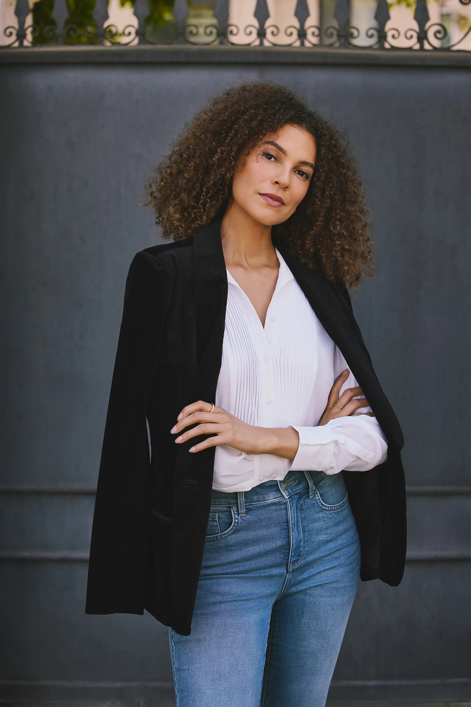 Tuxedo Blouse - Optic White