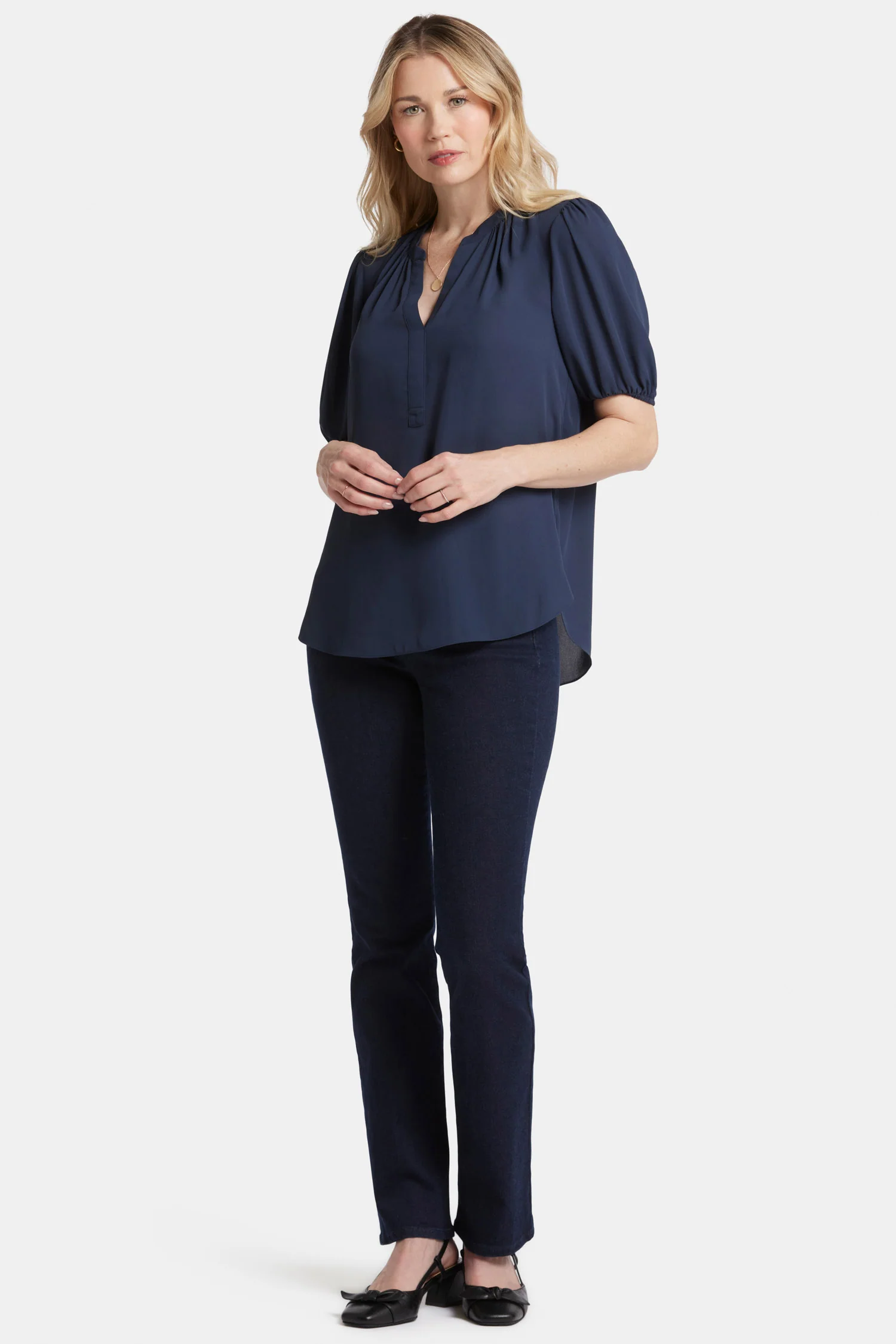 6462-short-puff-sleeve-popover-top-oxford-navy-1.webp
