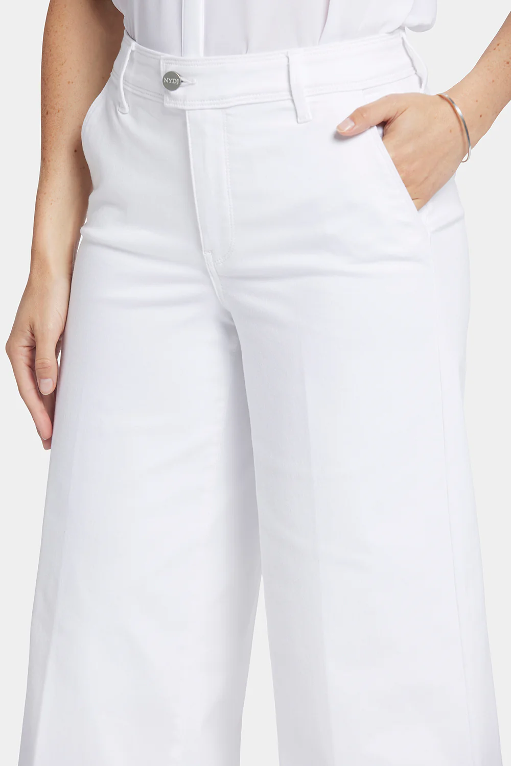 Mona Wide Leg Trouser Ankle JeansÂ  - Optic White