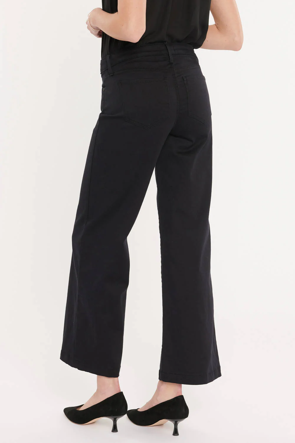 Teresa Wide Leg Ankle Jeans - Black