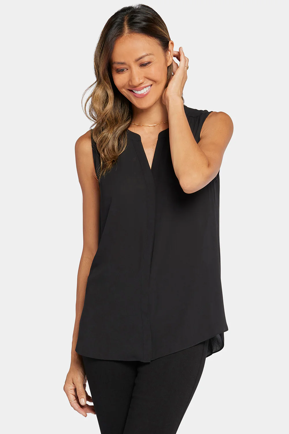 7737-sleeveless-pintuck-blouse-black-1.webp