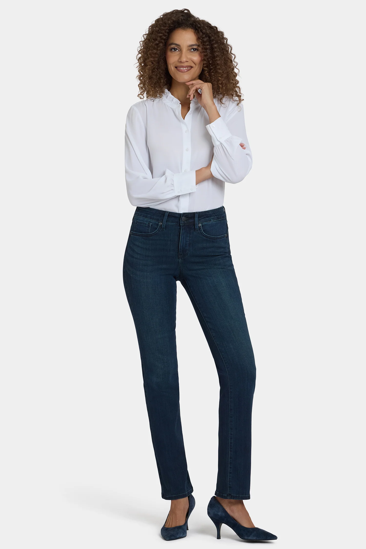 Marilyn Straight Jeans In Petite - Obsidian Blue