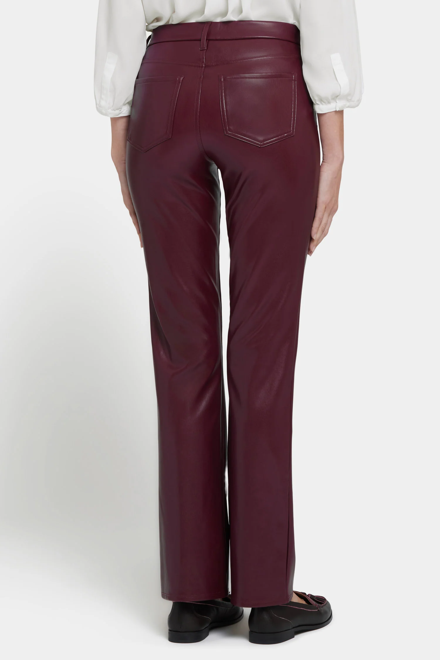 Faux Leather Marilyn Straight Pants In Petite - Tavern