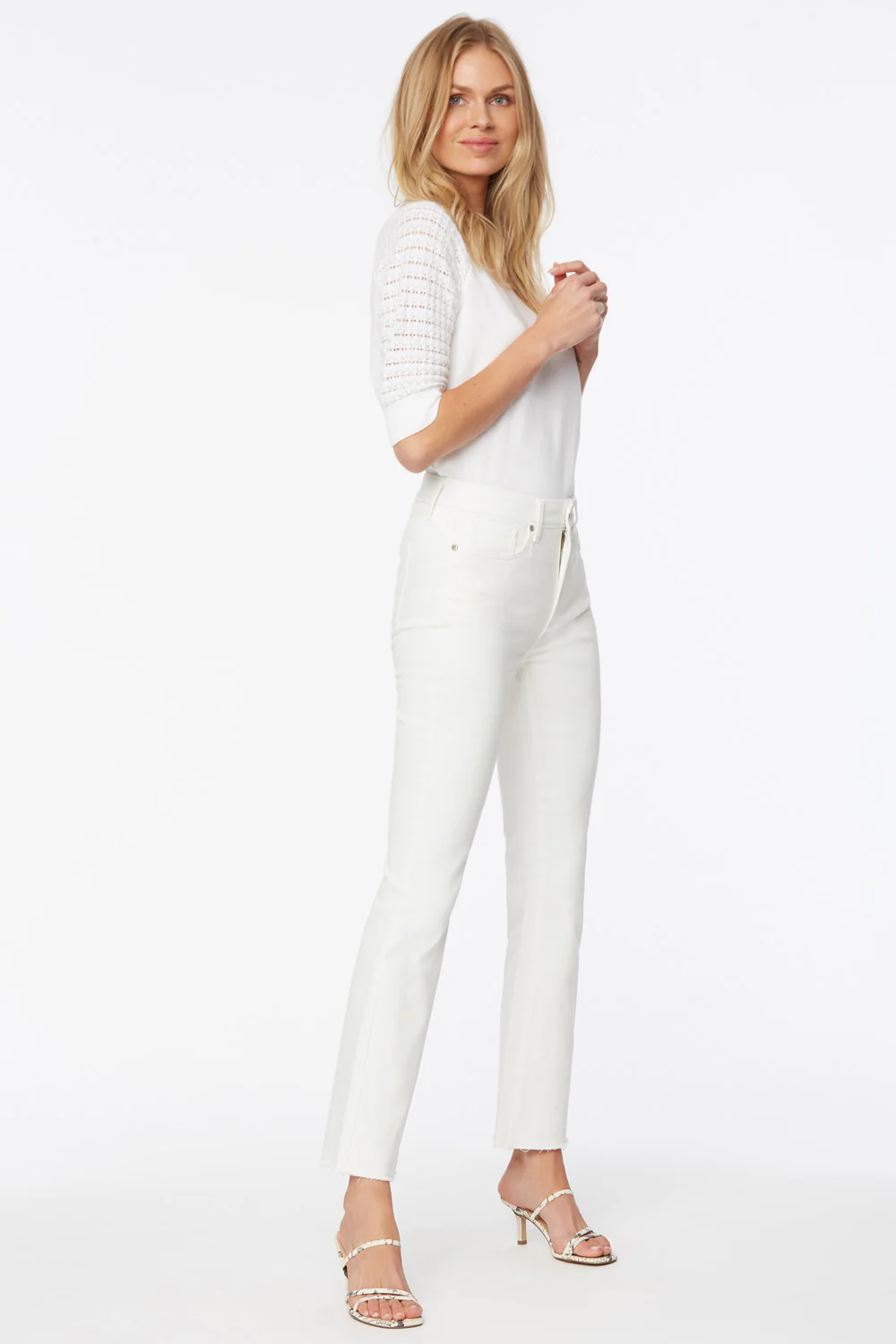 Slim Bootcut Ankle Jeans In Petite - Optic White