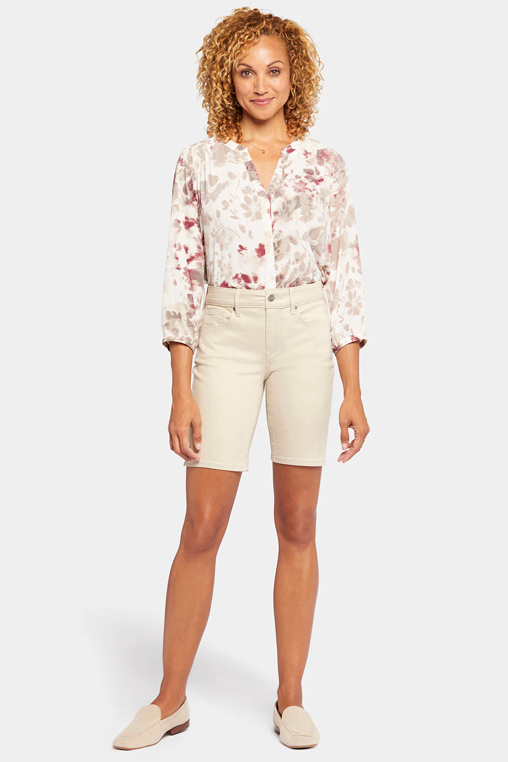 Ella Denim Shorts In Petite - Feather