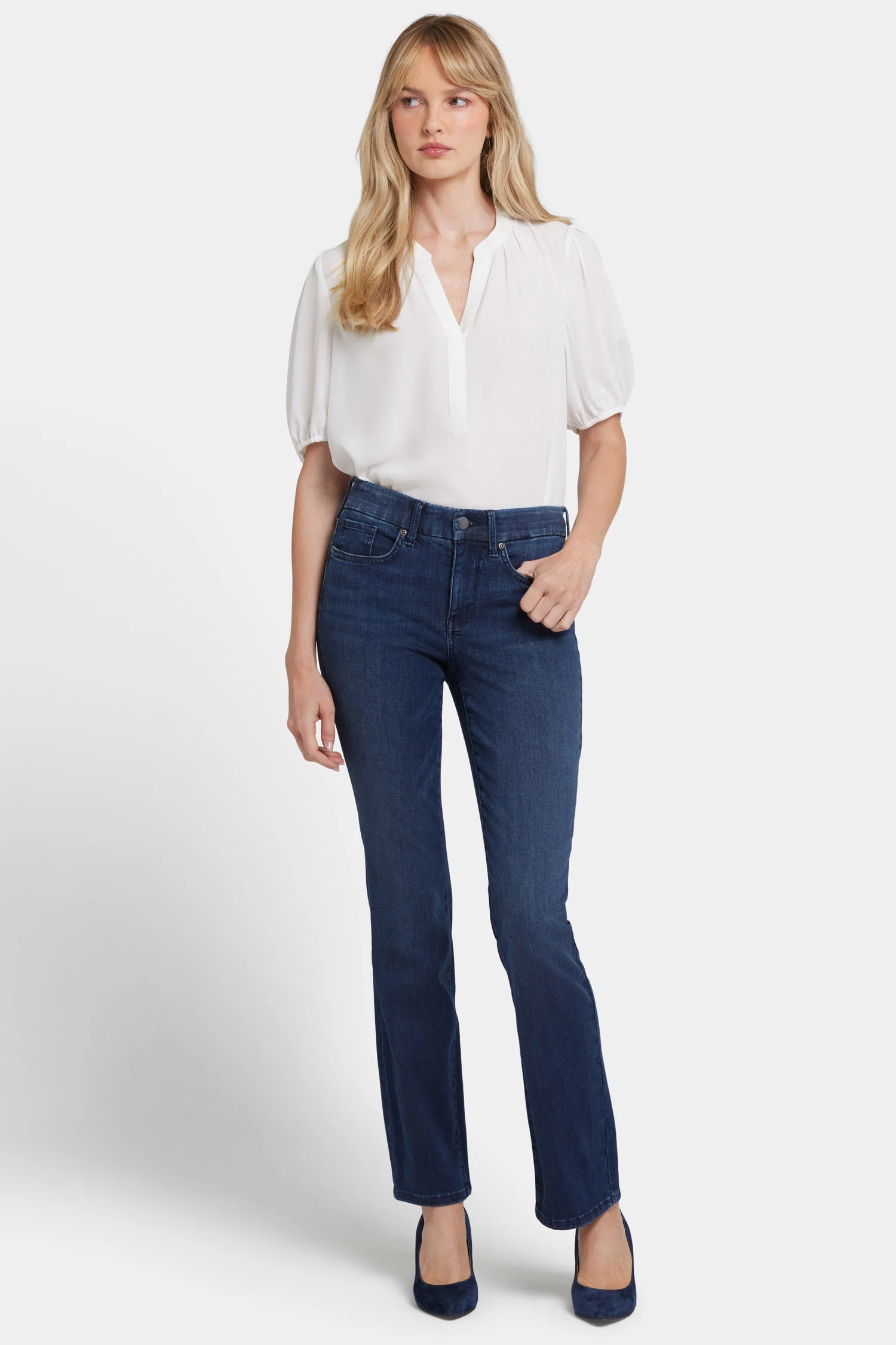 Waist-Matchâ¢ Marilyn Straight Jeans In Petite - Basin