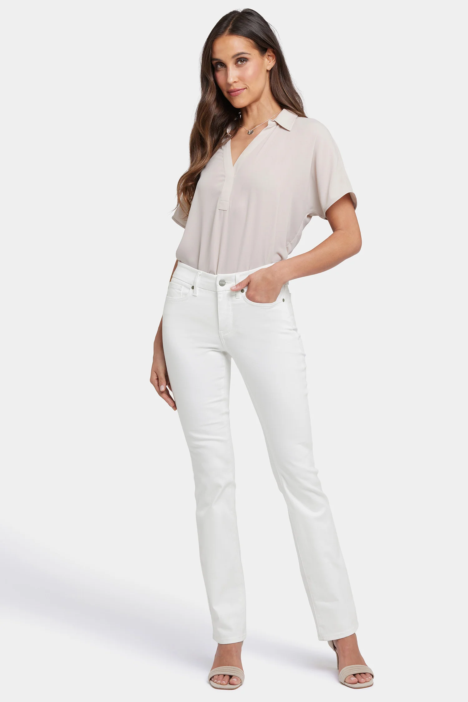 Waist-Matchâ¢ Marilyn Straight Jeans In Petite - Optic White