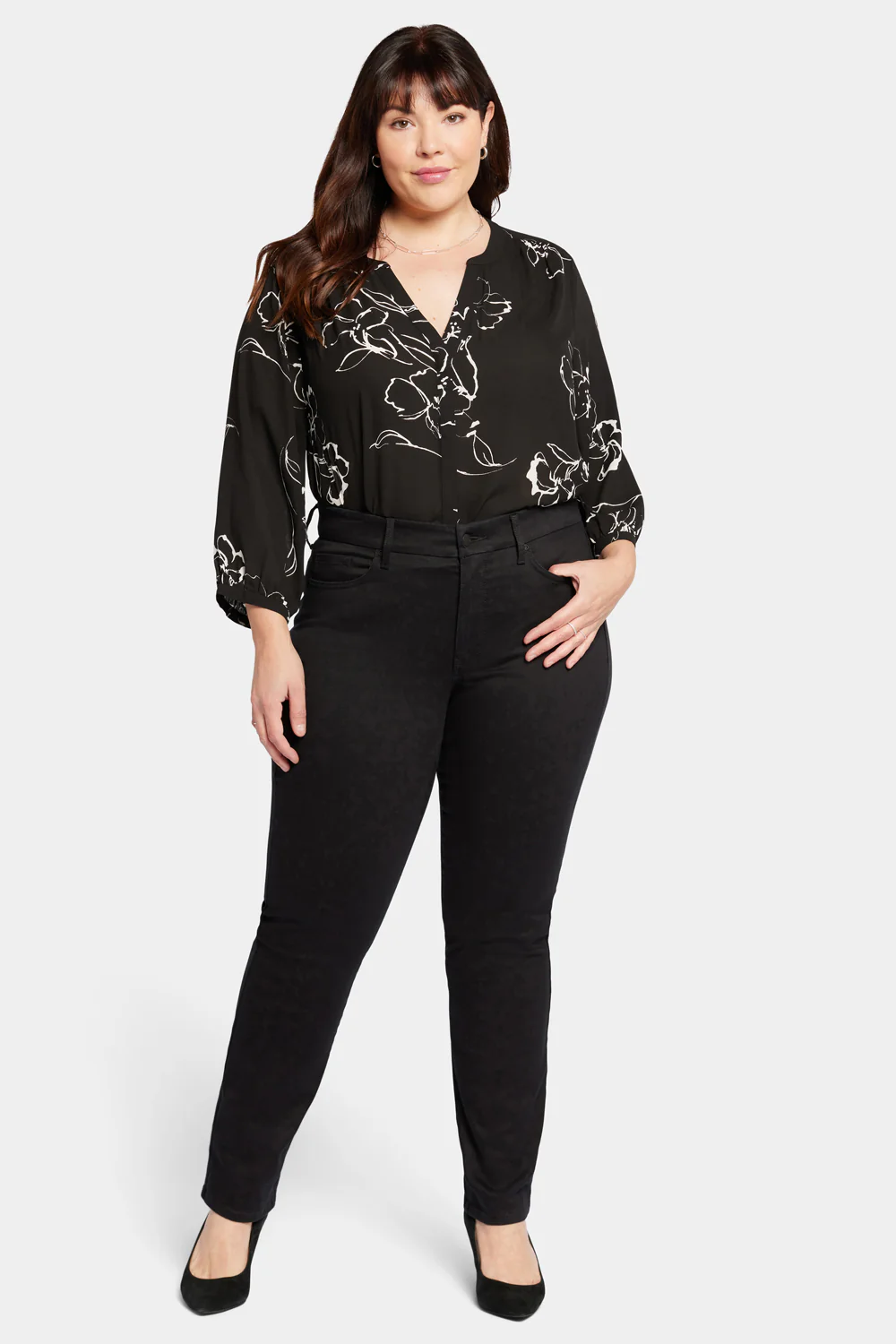 Waist-Matchâ¢ Marilyn Straight Jeans In Plus Size - Black