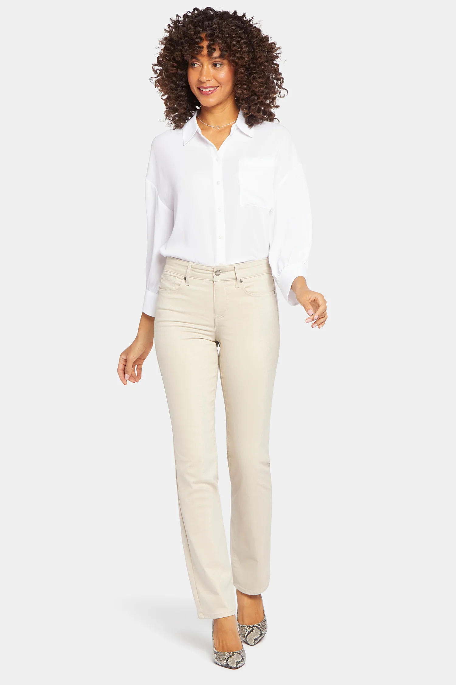 Marilyn Straight Jeans In Petite - Feather