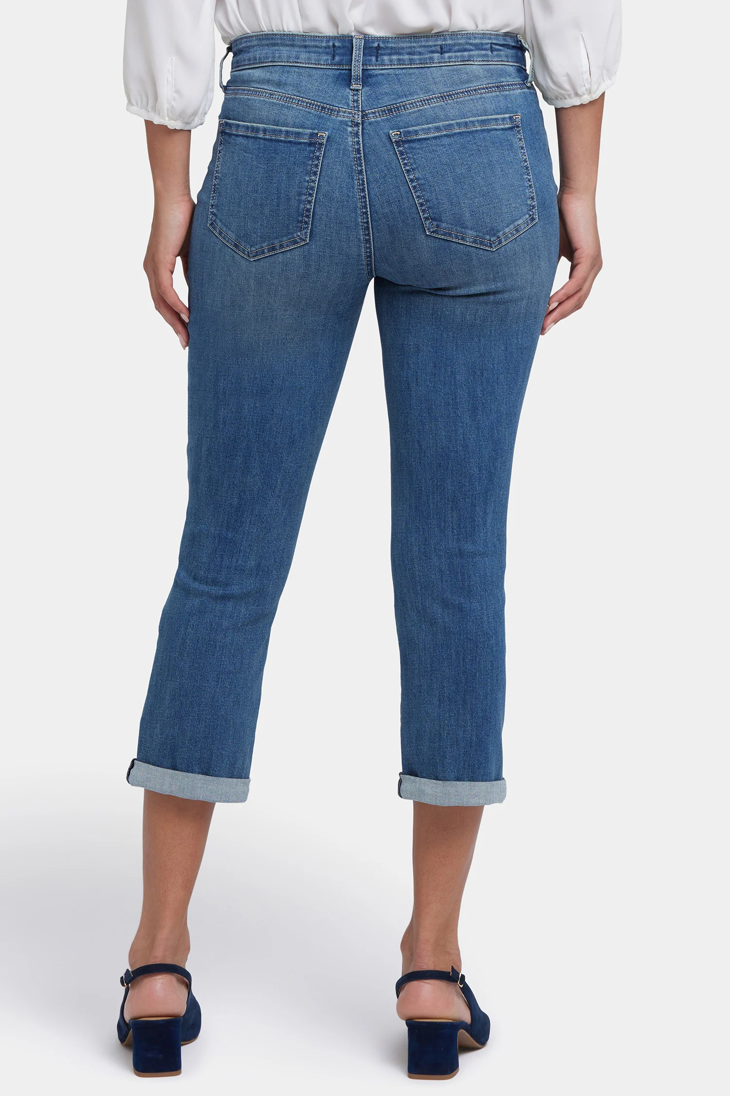 Chloe Skinny Capri Jeans In Petite - Costa Brava