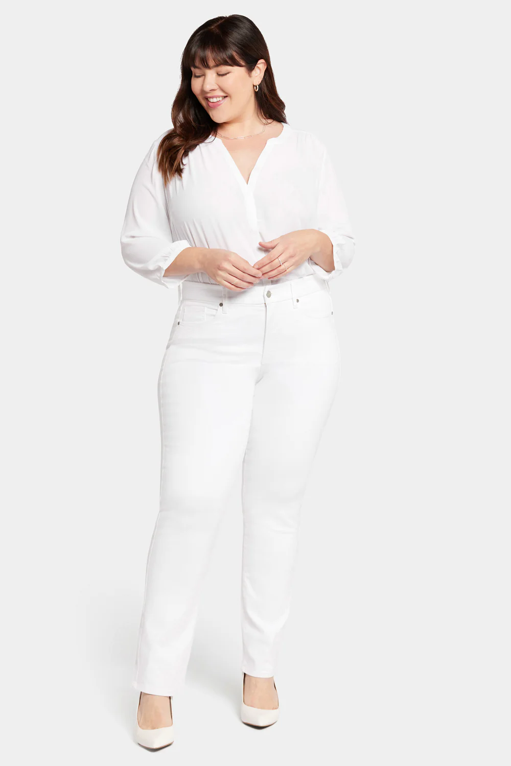 Waist-Matchâ¢ Marilyn Straight Jeans In Plus Size - Optic White